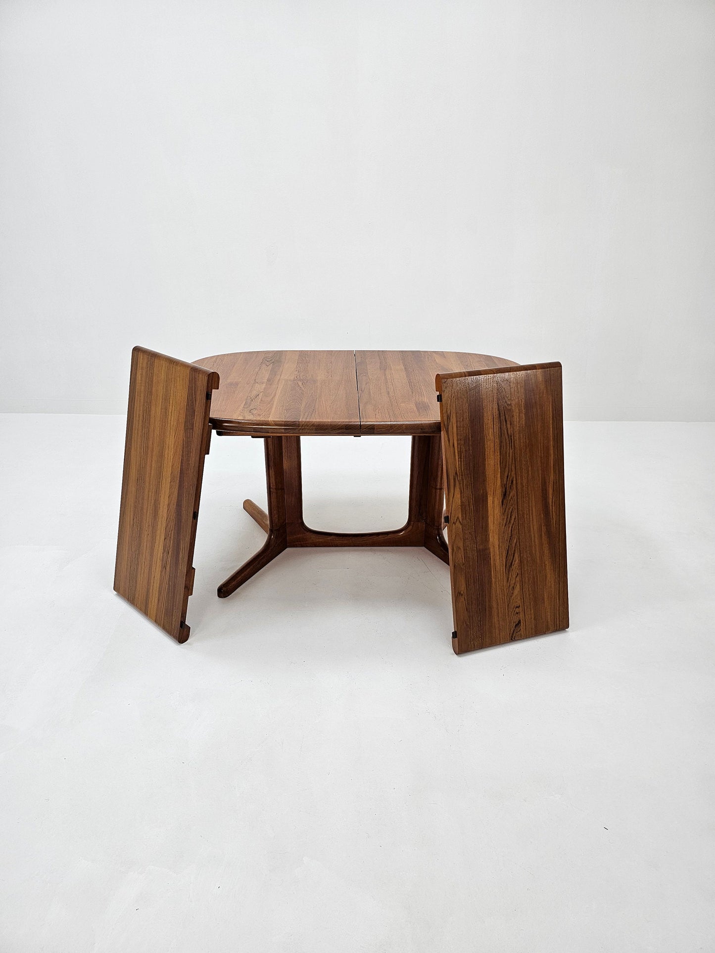Vintage Danish Solid Teak Oval Dining table by Glostrup , 1960s