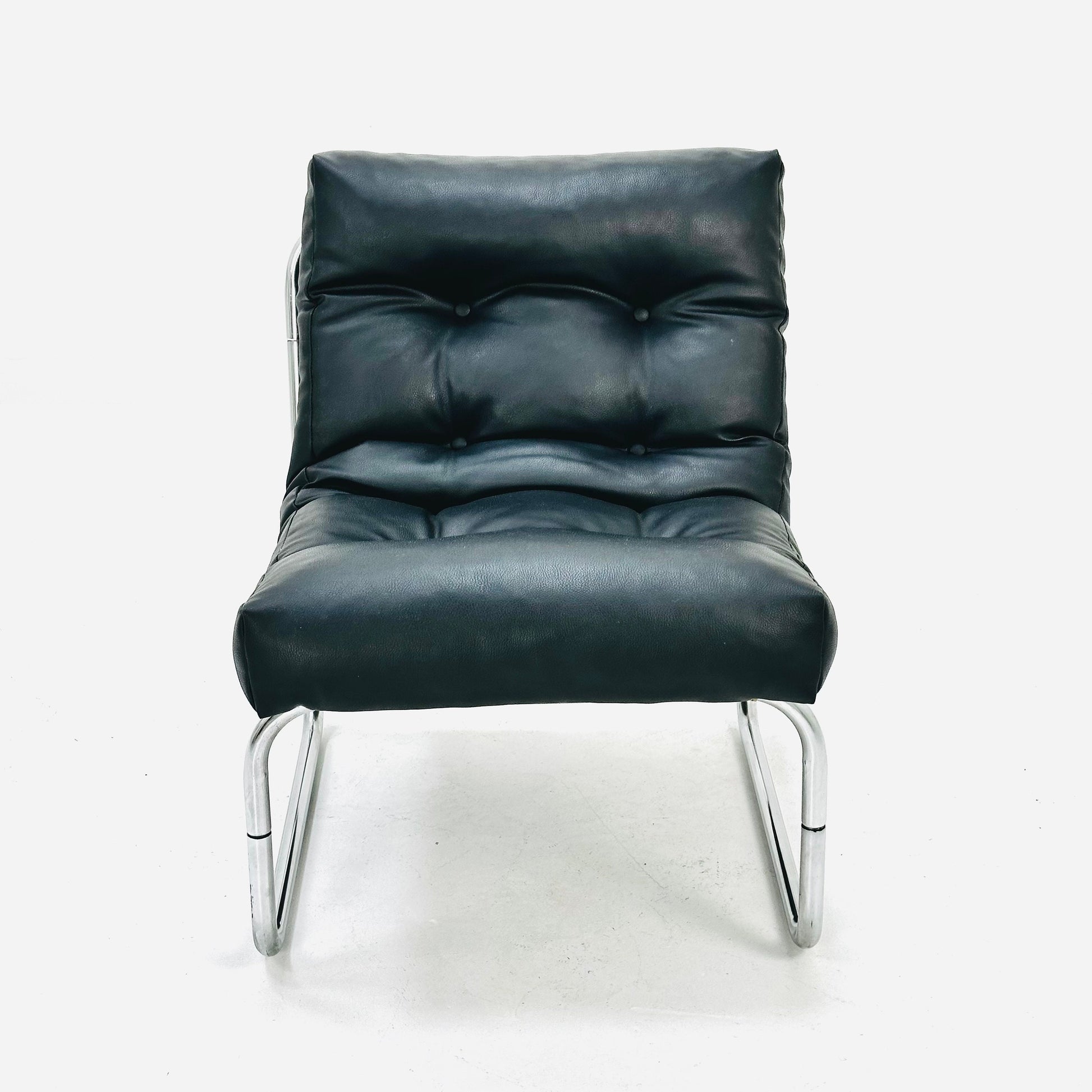 Model Pixi leather lounge chair by Gillis Lundgren for Ikea, 1970s