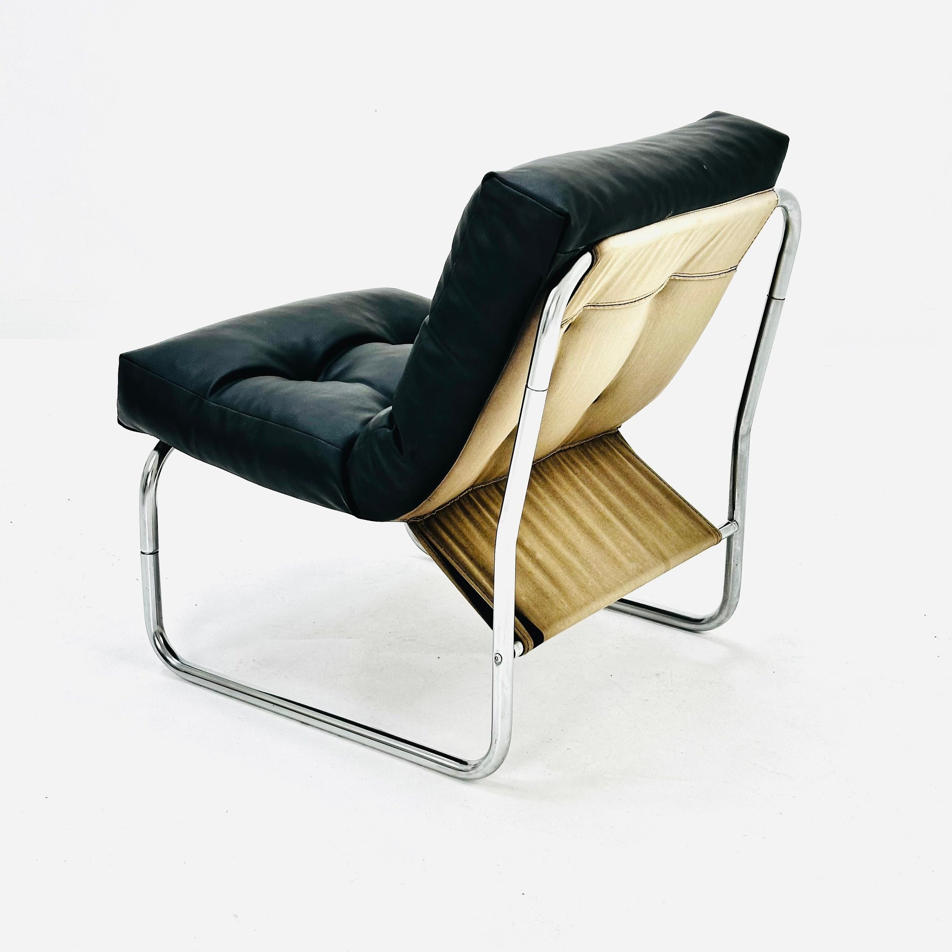 Model Pixi leather lounge chair by Gillis Lundgren for Ikea, 1970s