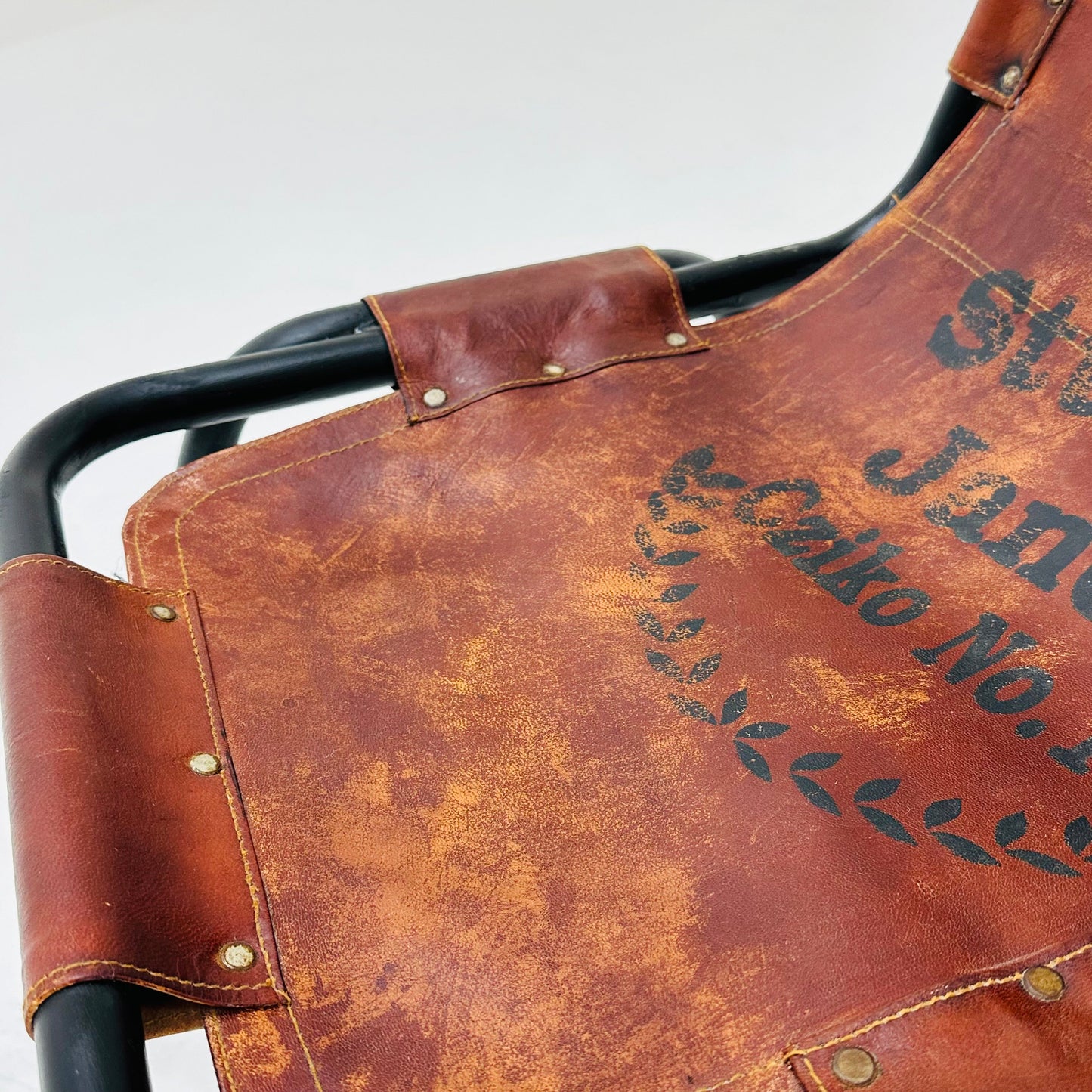 Bauhaus Les Arcs cognac leather Chair attributed to Charlotte Perriand, 1980s France