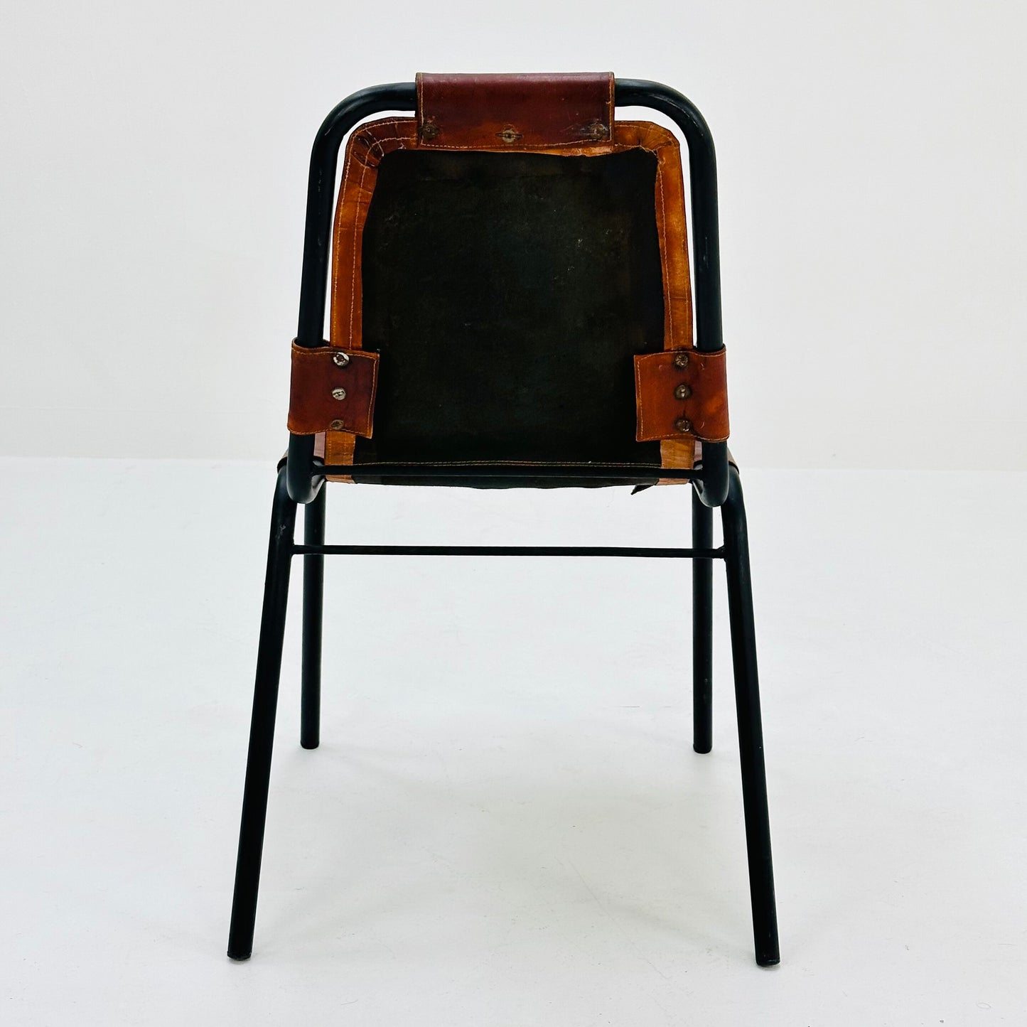 Bauhaus Les Arcs cognac leather Chair attributed to Charlotte Perriand, 1980s France