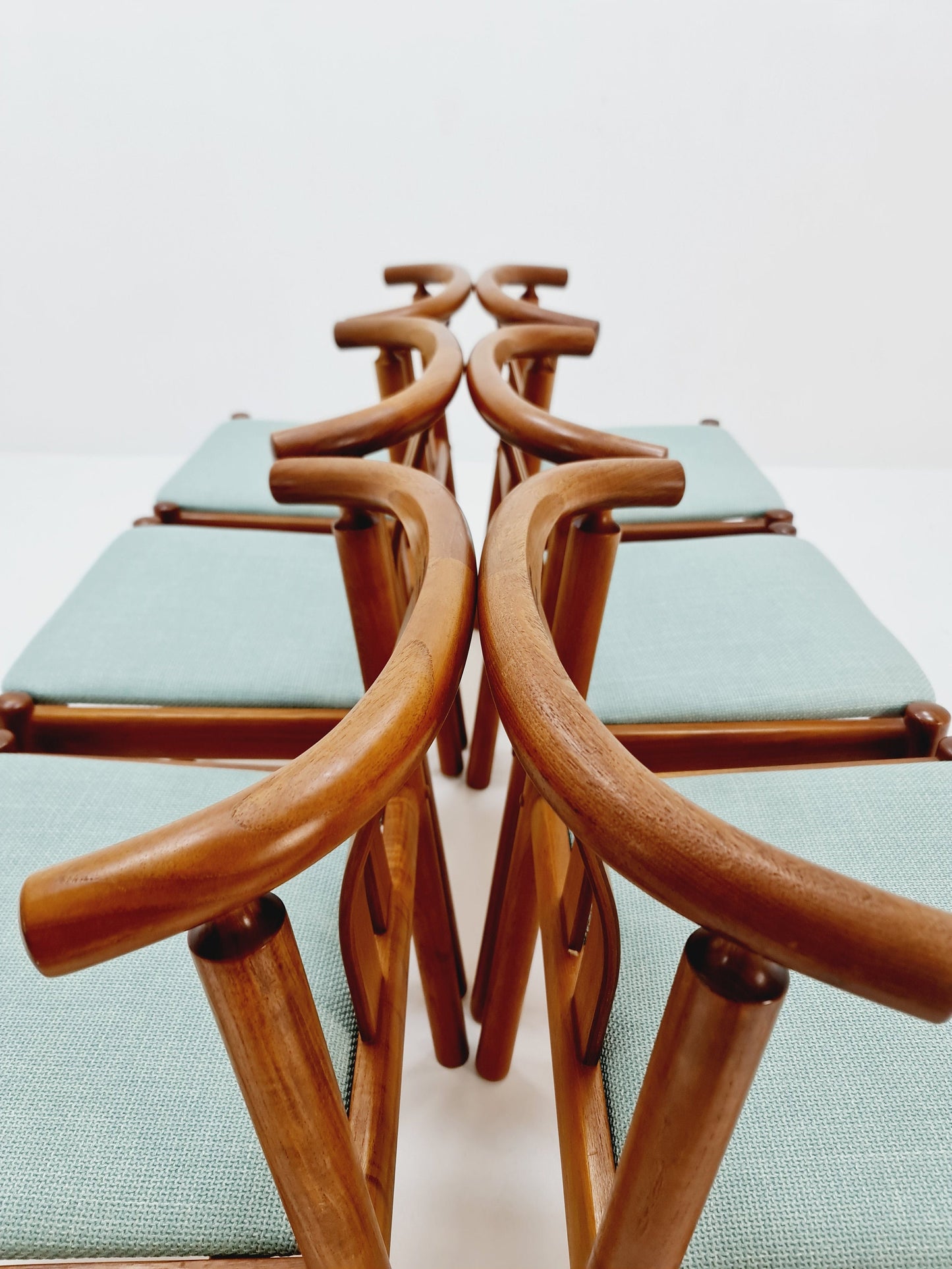 Vintage Mid Century teak dining chairs B Hans J.Frydendal for Boltinge, 1960s, Set of 6