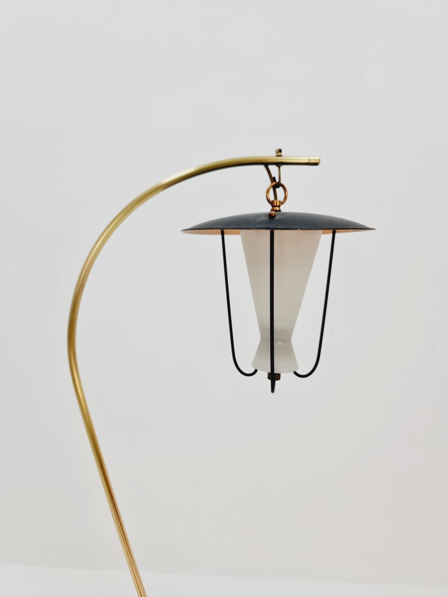 Mid century brass German arc floor lamp, 1960s