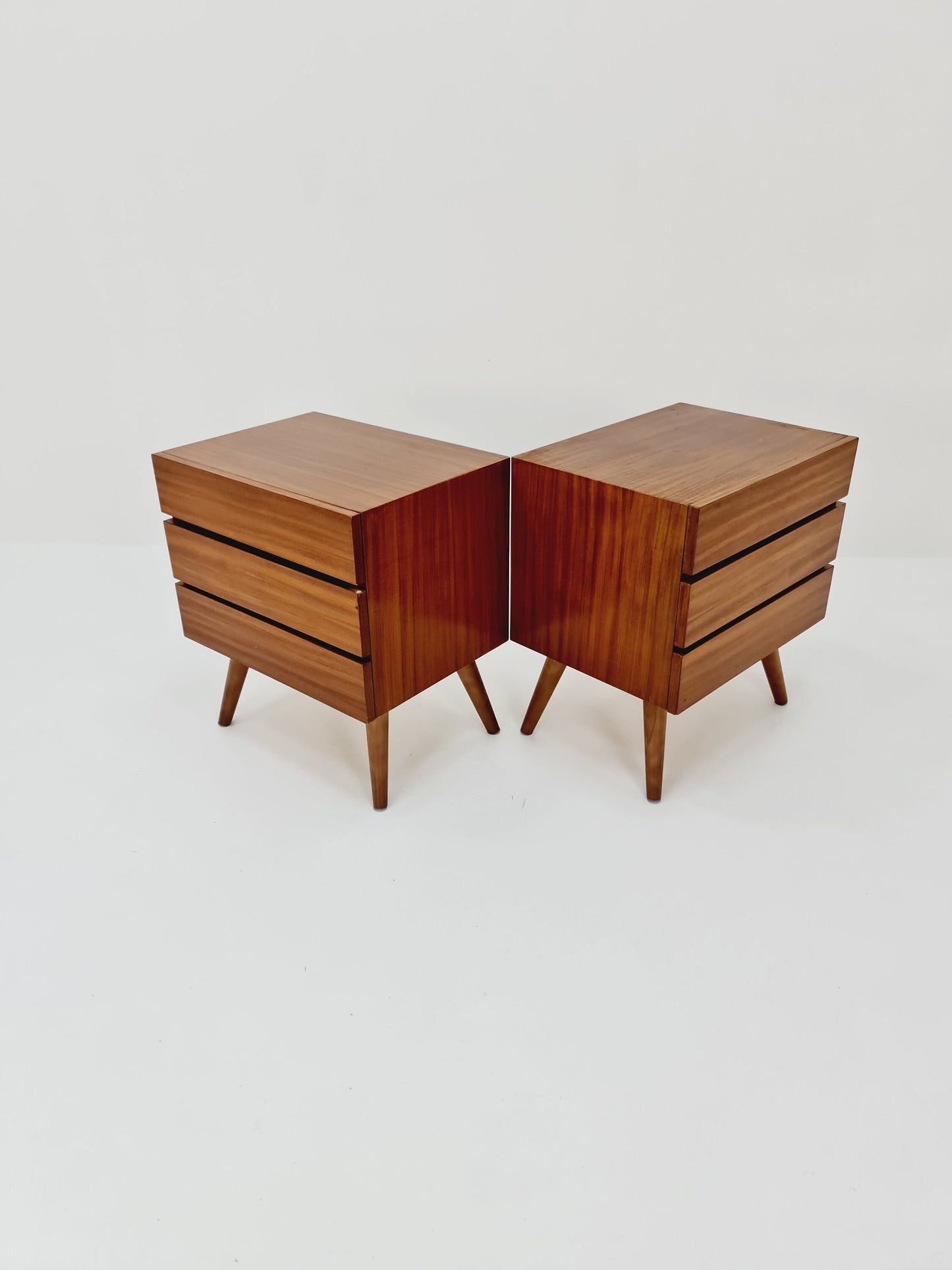 German Mid century Teak nightstands/ bedside tables BY WK Möbel , 1960s