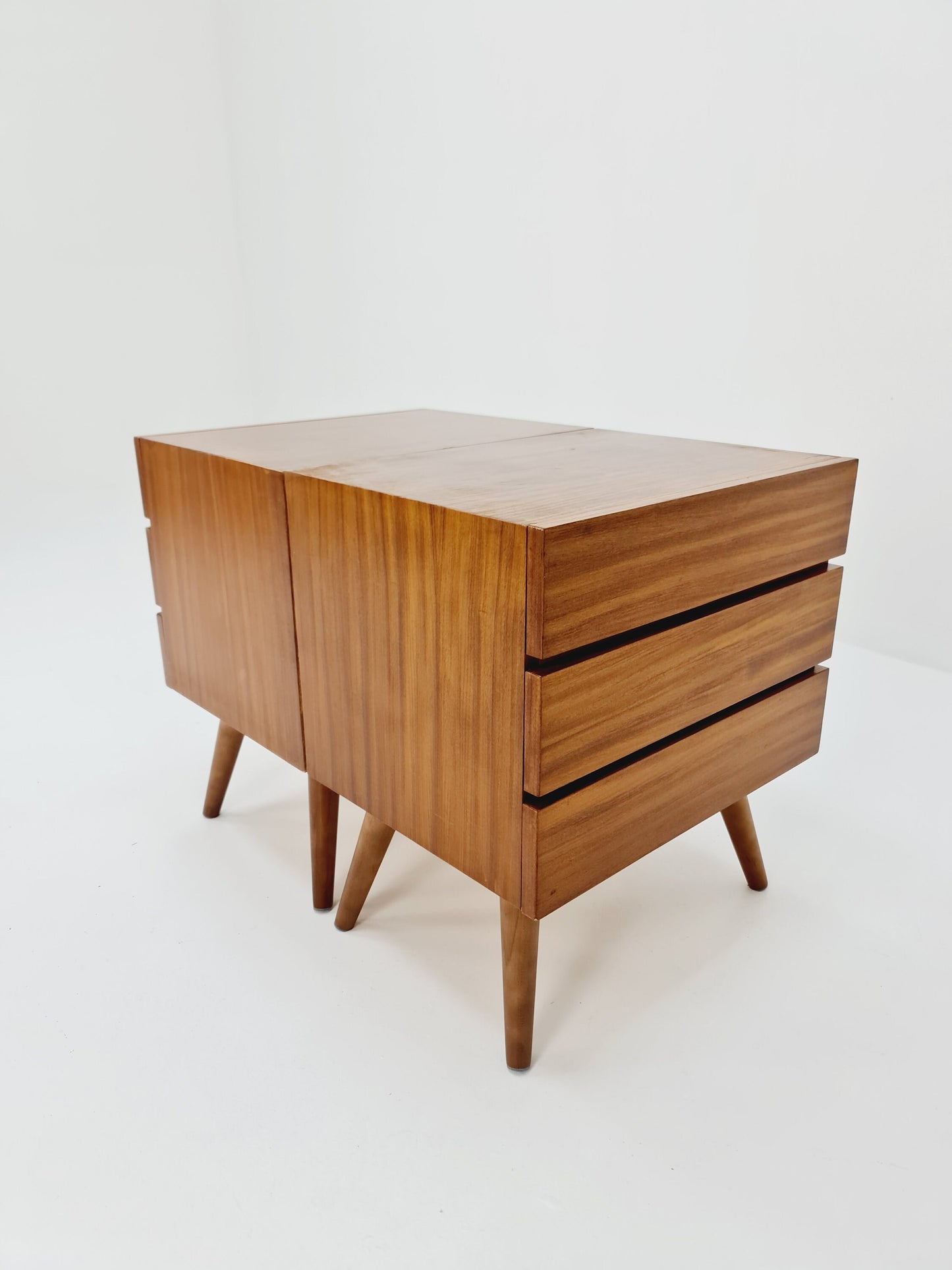 German Mid century Teak nightstands/ bedside tables BY WK Möbel , 1960s