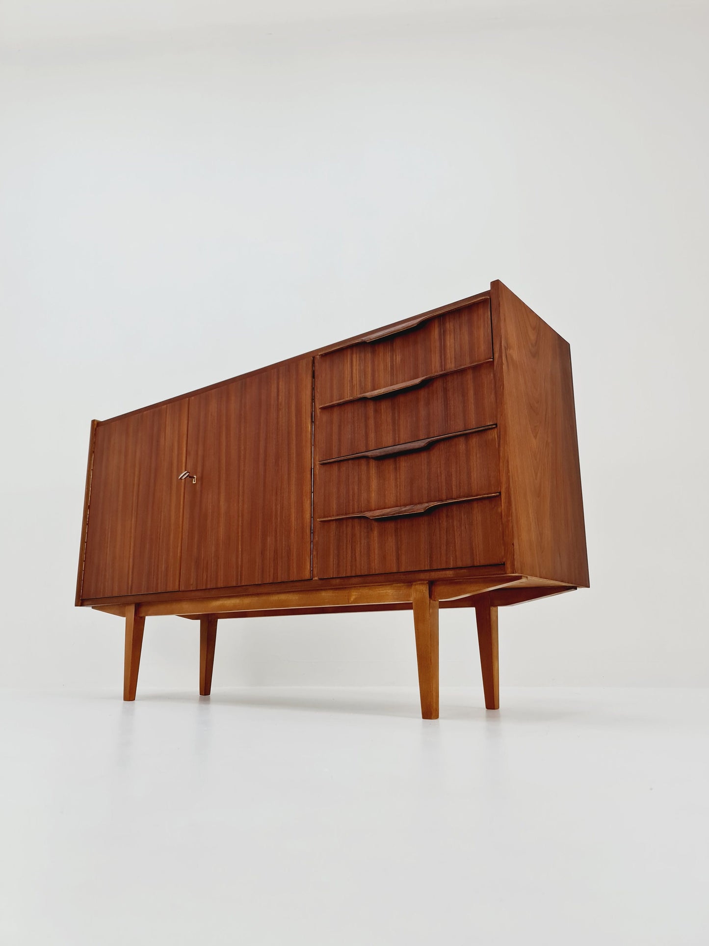 Mid Century Modern German walnut Sideboard By Franz Ehrlich for A.M.T Möbel