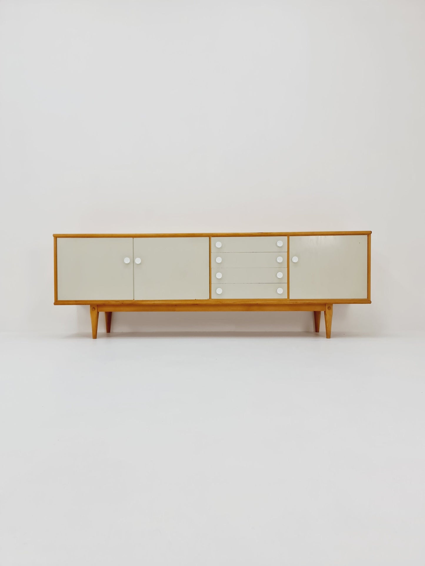 Rare Mid Century Modern German Beech Sideboard by Behr Möbel, 1970s