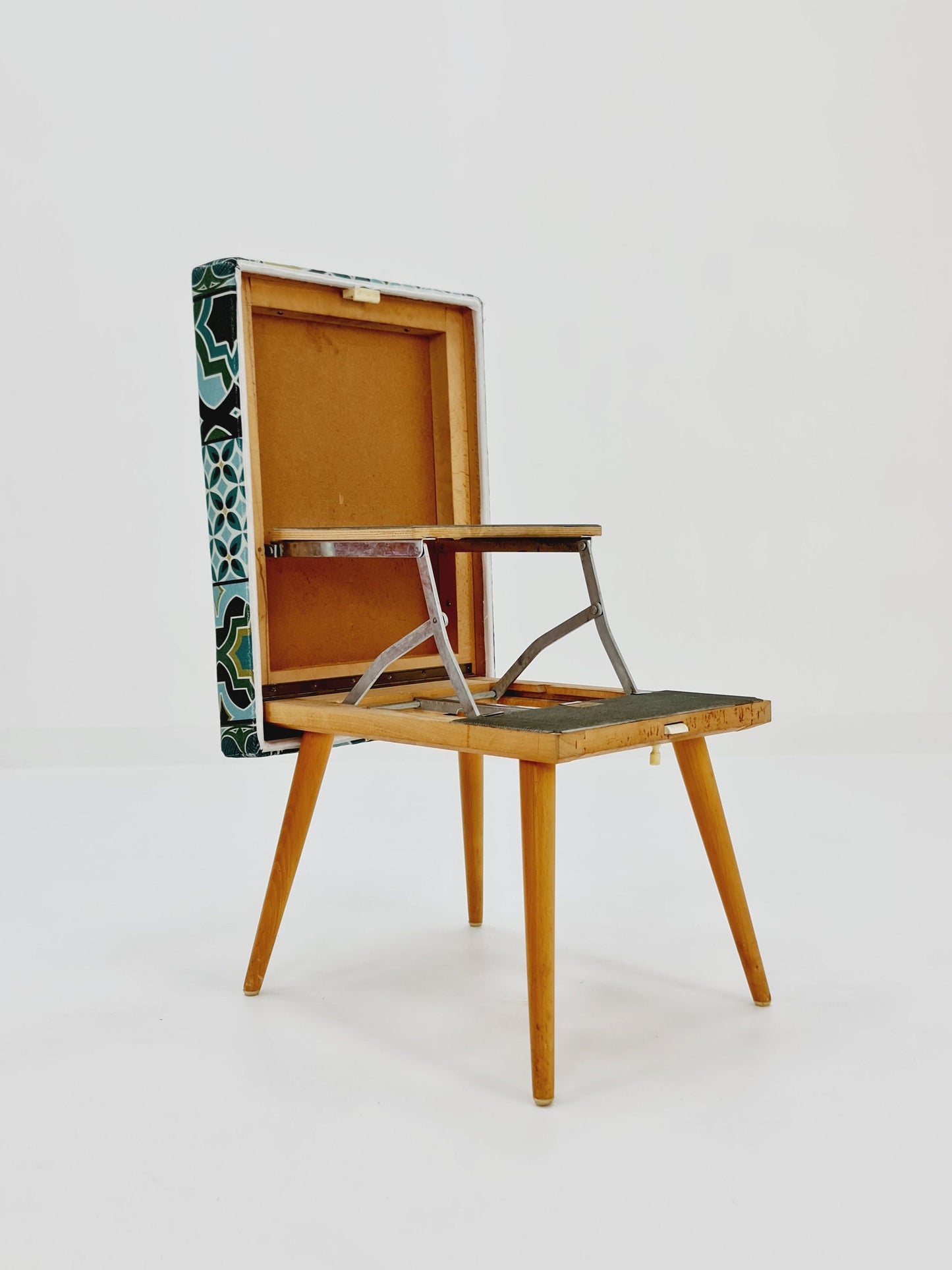 Mid century modern German footstool with extension ladder from the 50s By Cor