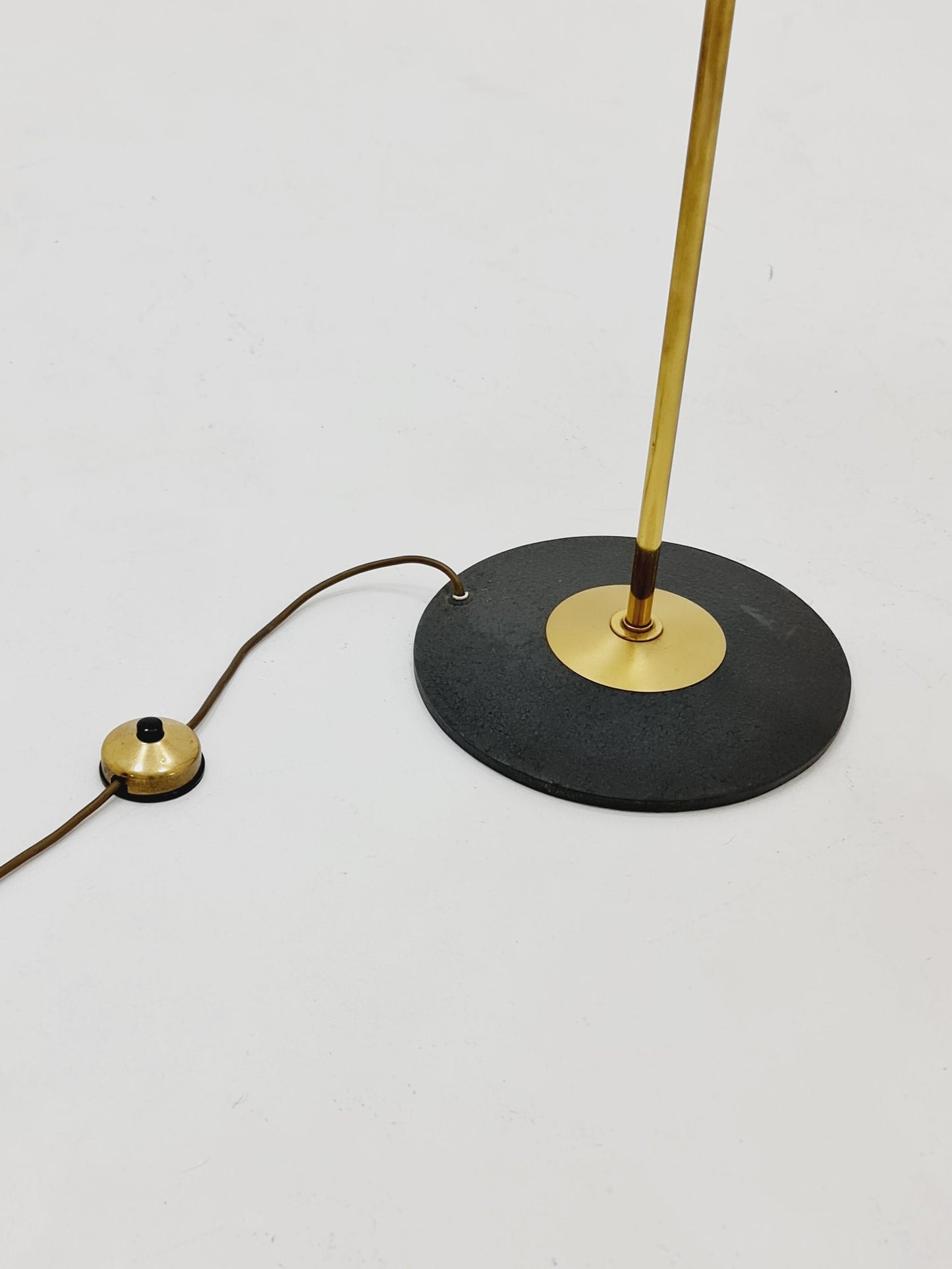 Mid century brass German arc floor Flex lamp By München Werkstätten, 1960s