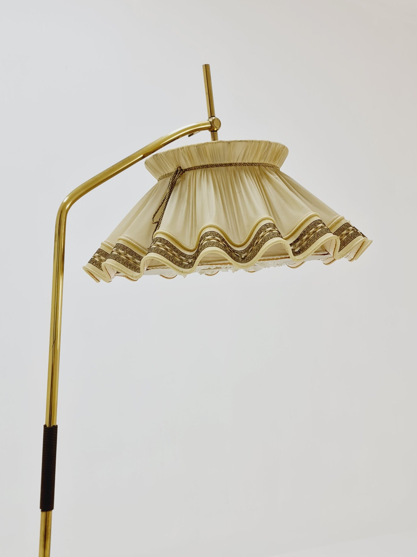 Mid century brass German arc floor Flex lamp By München Werkstätten, 1960s
