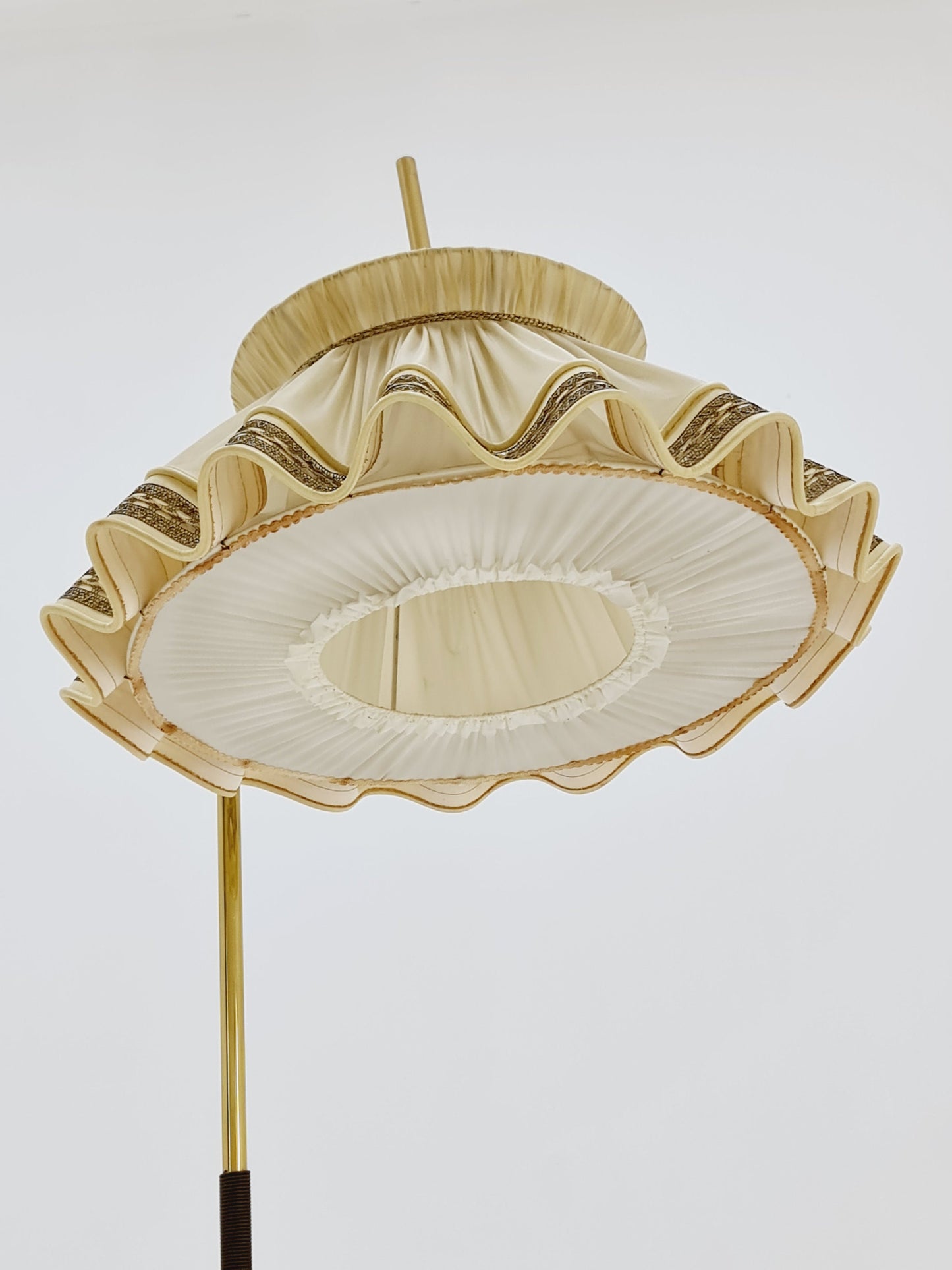 Mid century brass German arc floor Flex lamp By München Werkstätten, 1960s
