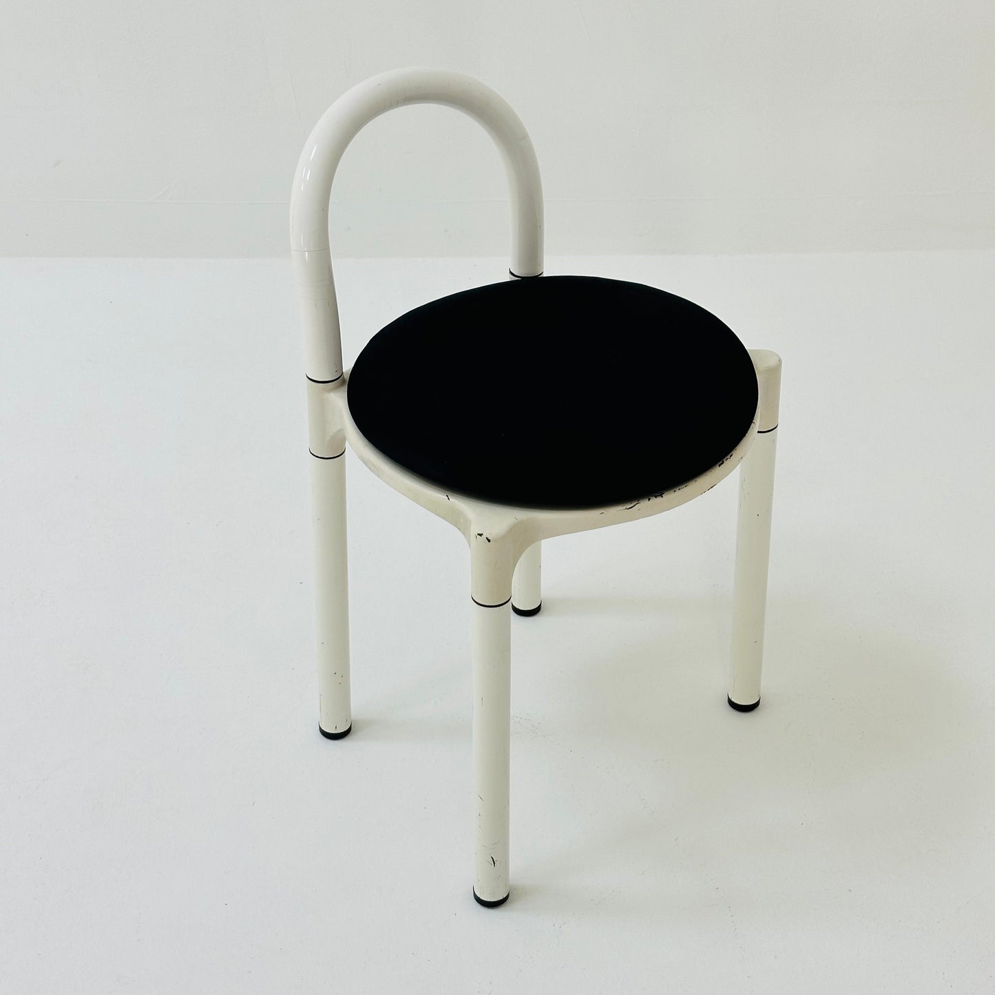 Space age white Polo stool by Anna Castelli for Kartell, 1970s
