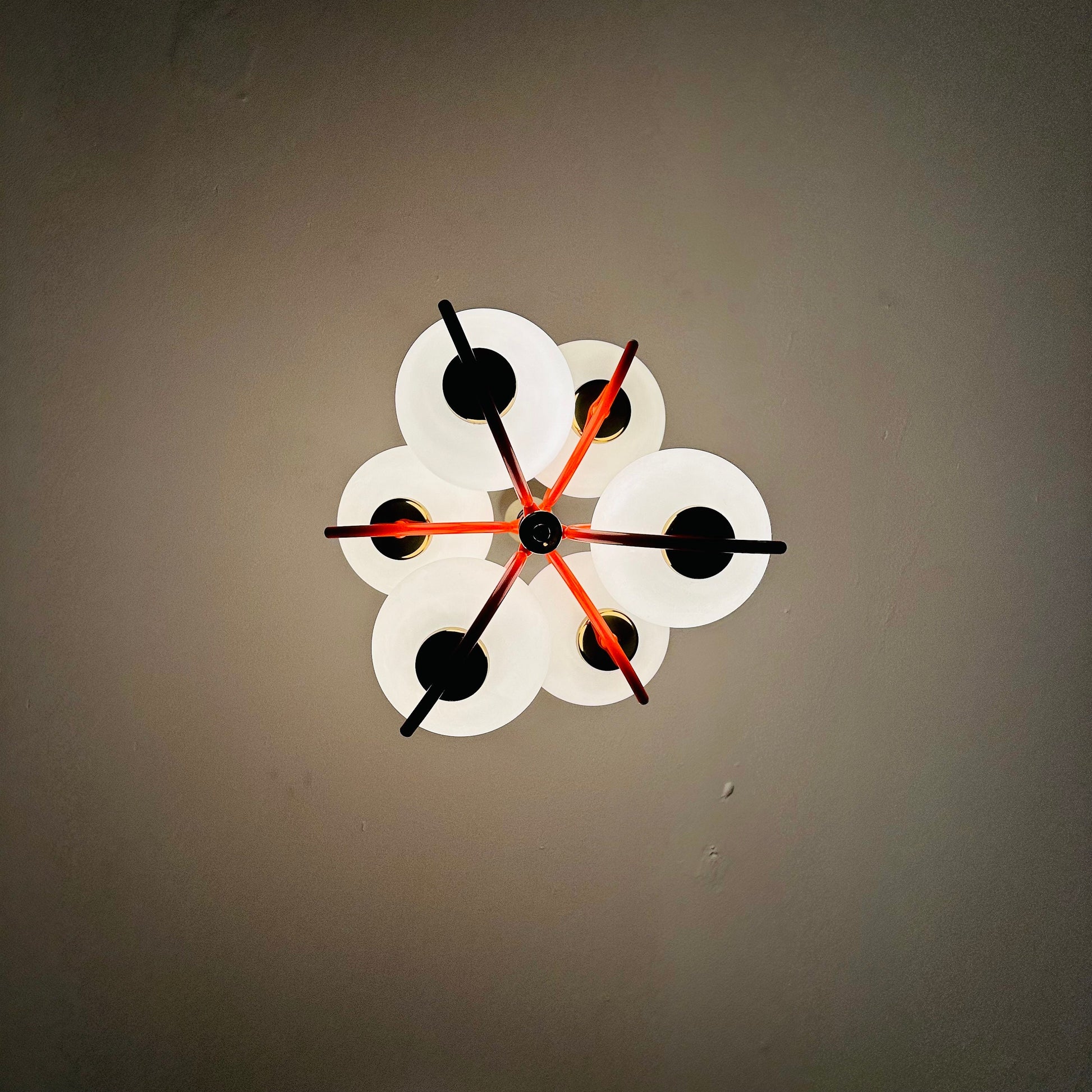 Mid century atomic Sputnik chandelier for Kaiser Germany 1970s