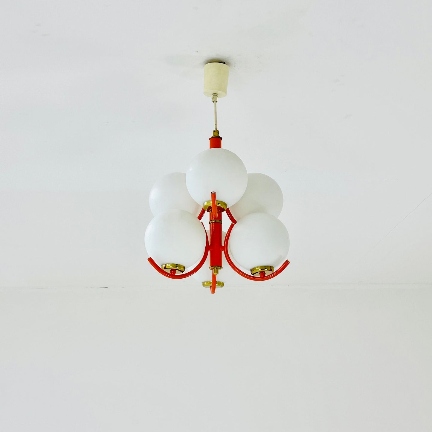 Mid century atomic Sputnik chandelier for Kaiser Germany 1970s