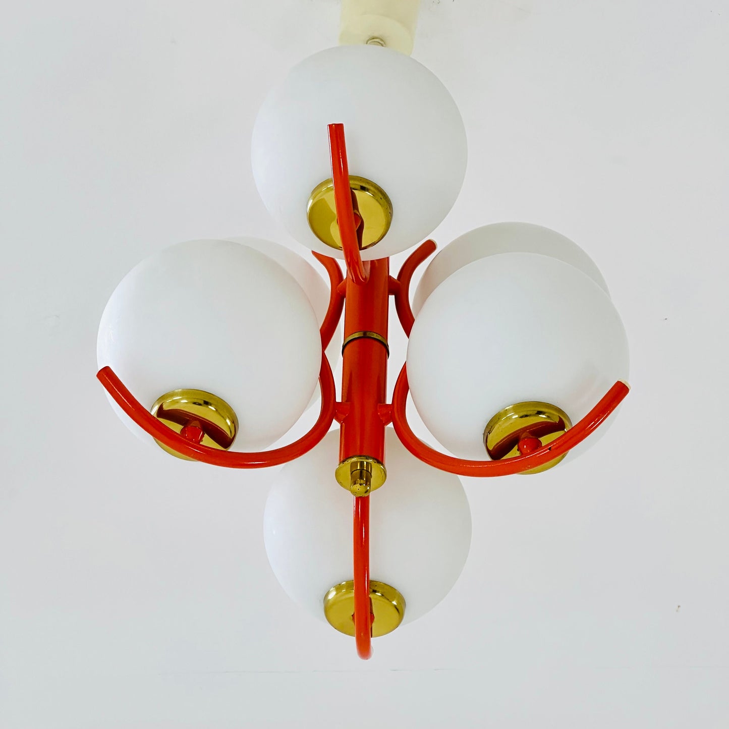 Mid century atomic Sputnik chandelier for Kaiser Germany 1970s