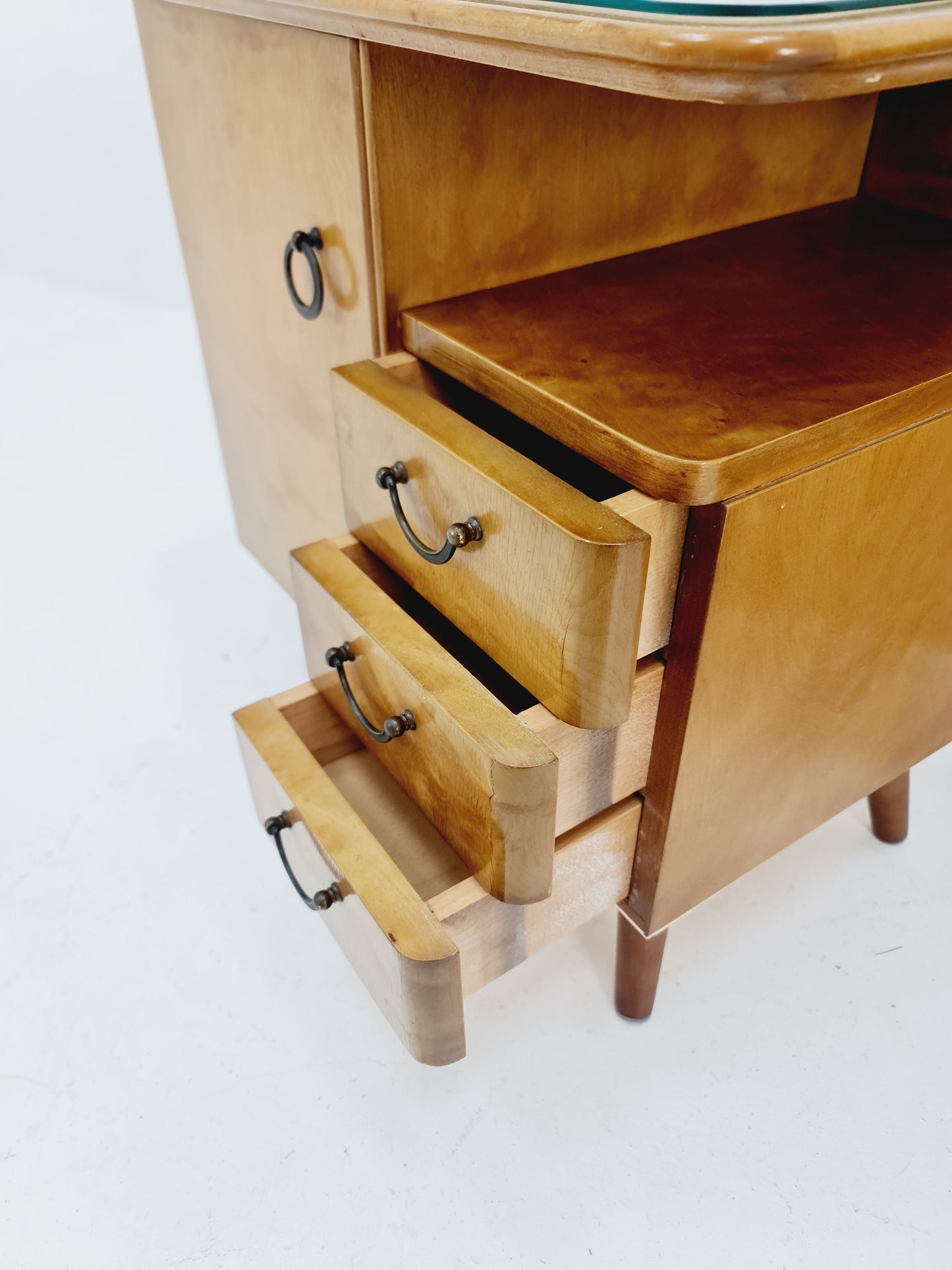 German Mid century beech nightstands/ bedside tables BY WK Möbel , 1960s