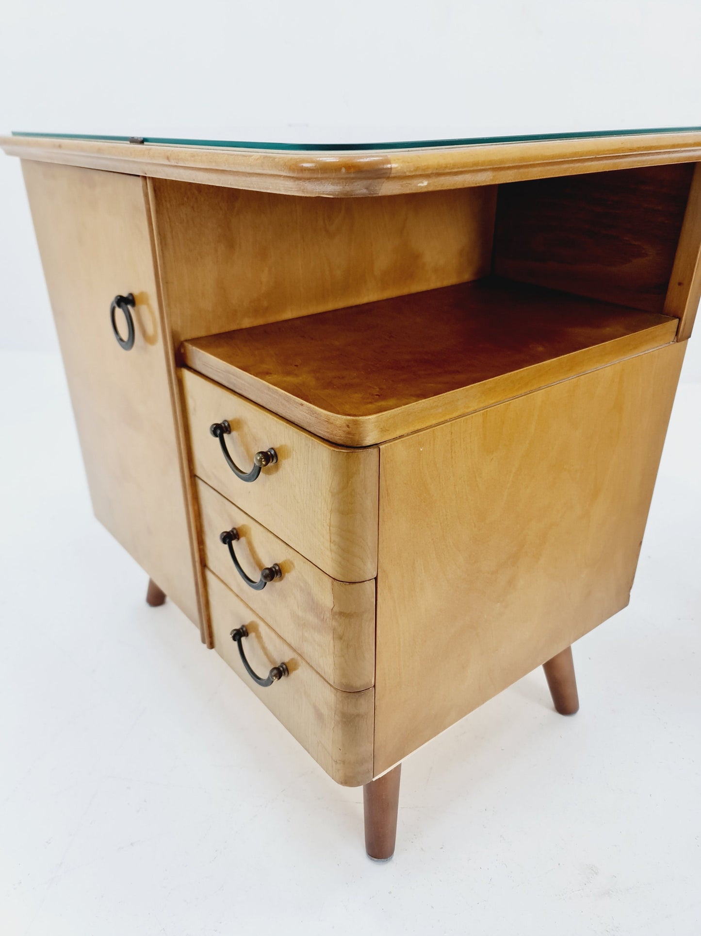 German Mid century beech nightstands/ bedside tables BY WK Möbel , 1960s