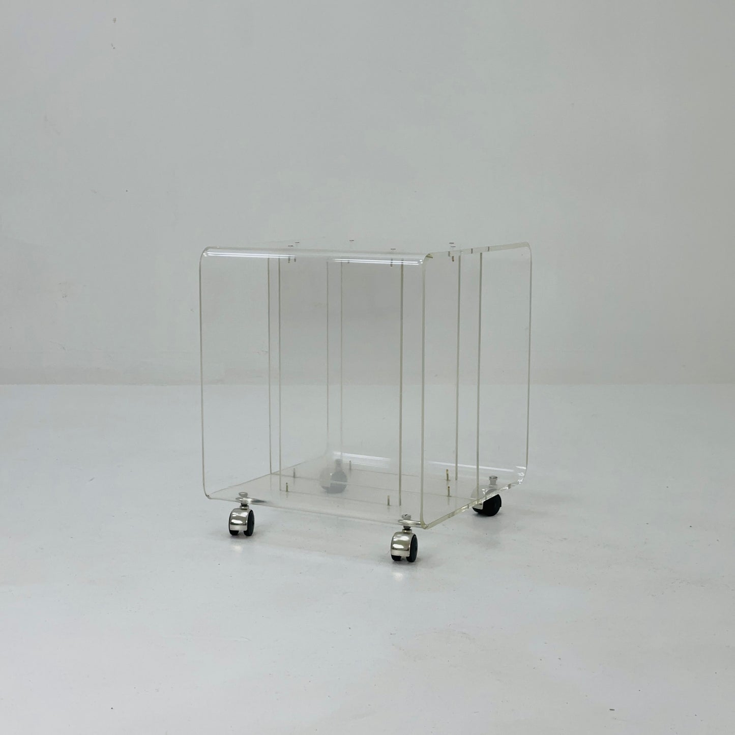 Mid century trolly side table for vinyl records by Dumas Michael for Roche bobois France 1970s
