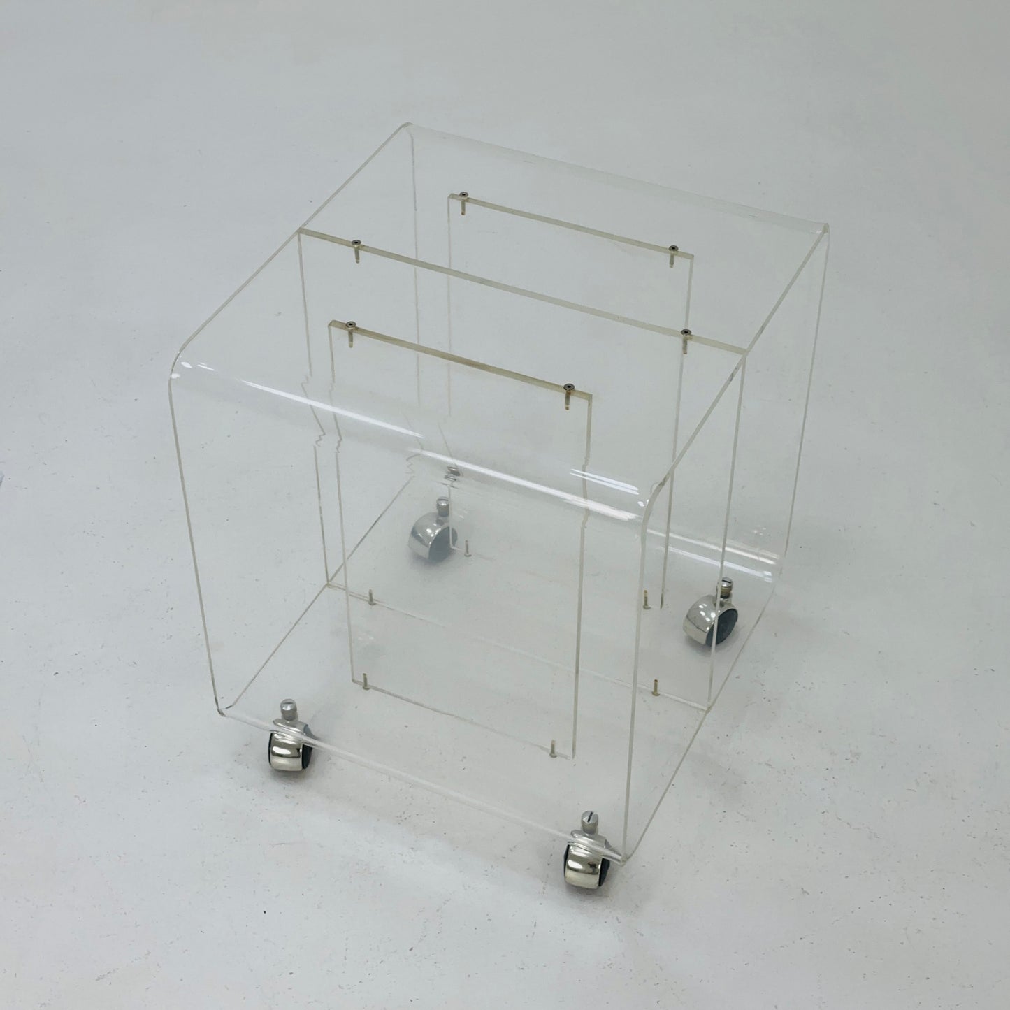 Mid century trolly side table for vinyl records by Dumas Michael for Roche bobois France 1970s