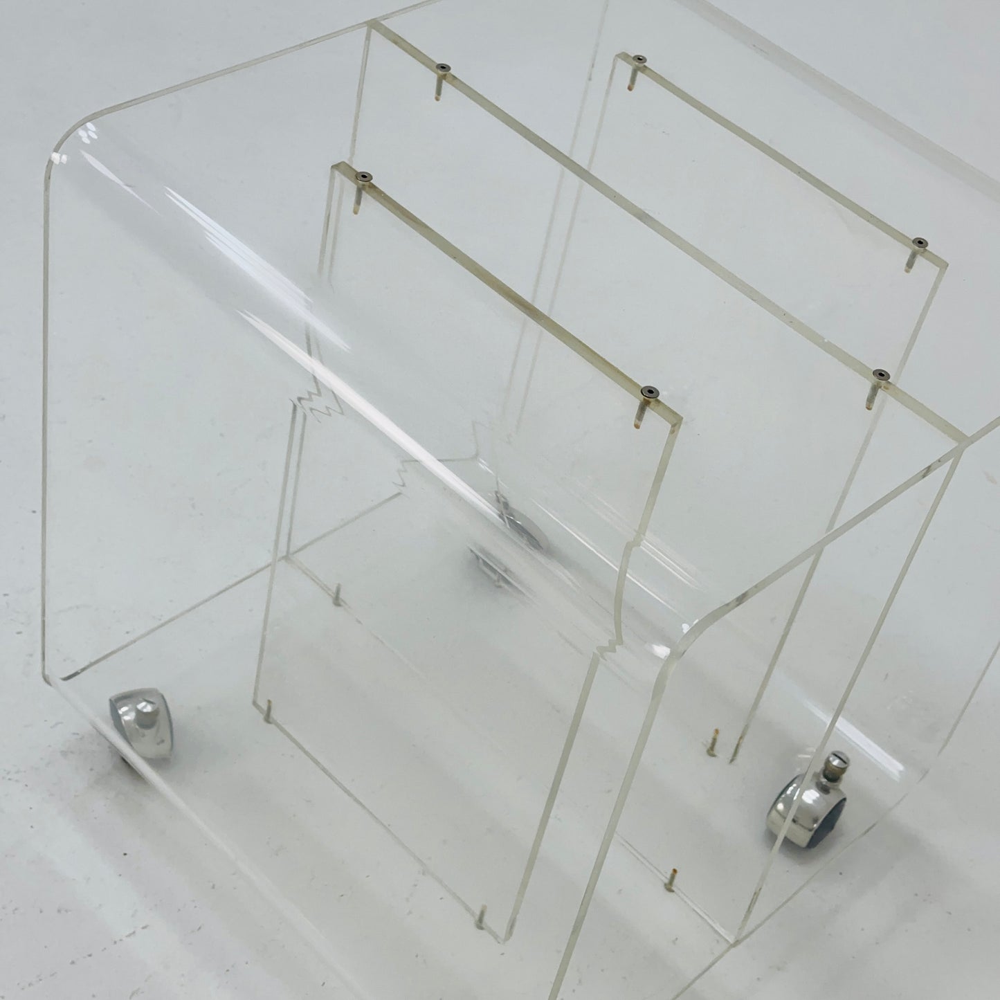 Mid century trolly side table for vinyl records by Dumas Michael for Roche bobois France 1970s