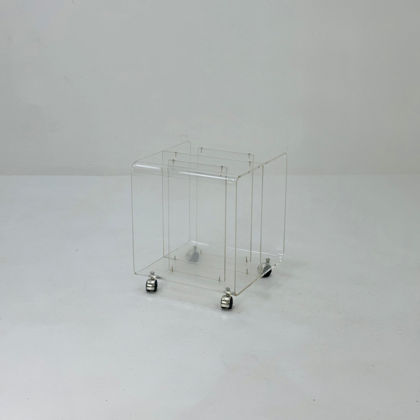Mid century trolly side table for vinyl records by Dumas Michael for Roche bobois France 1970s