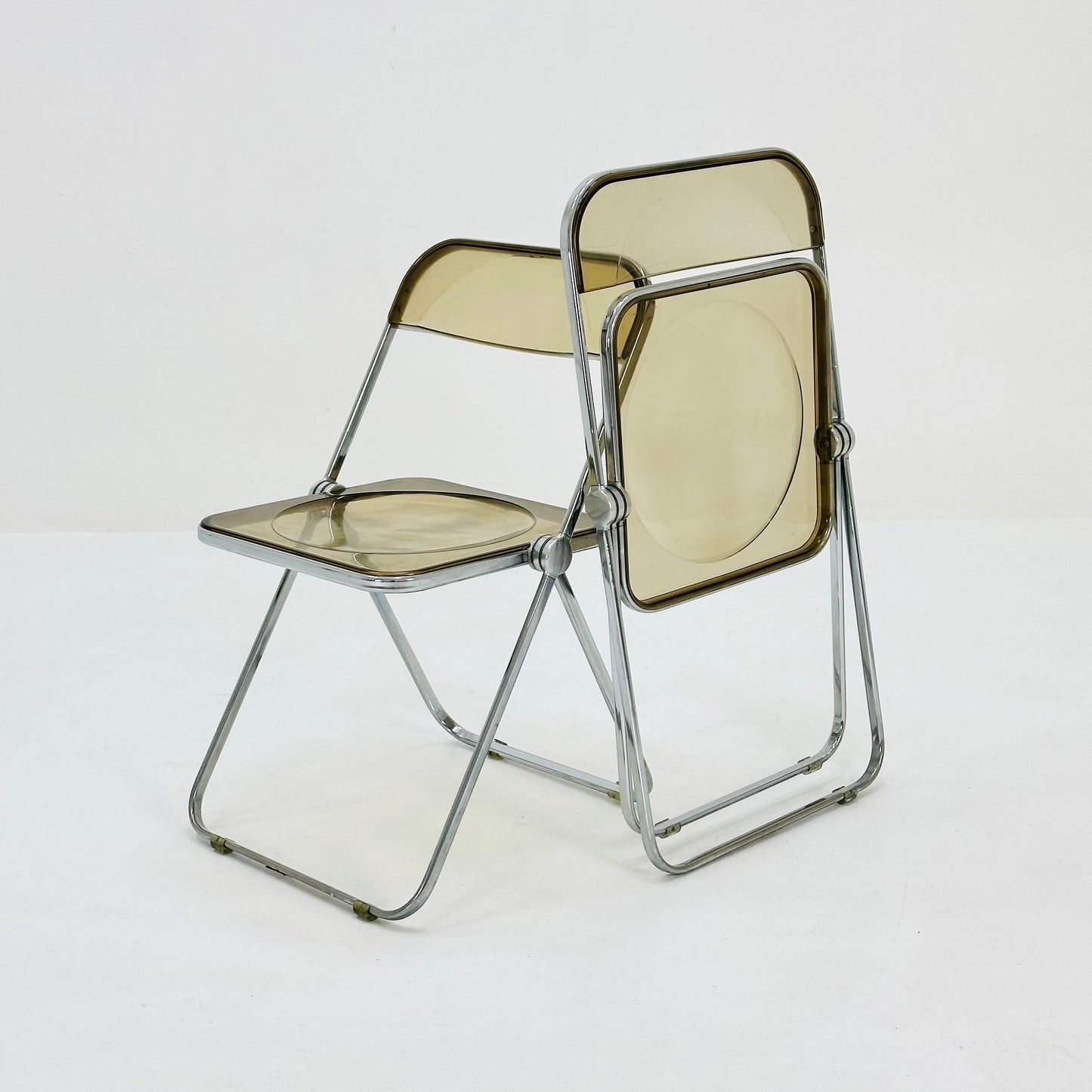 Set of 2 Italian Plia Folding Chairs by Giancarlo Piretti for Castelli, 1970s