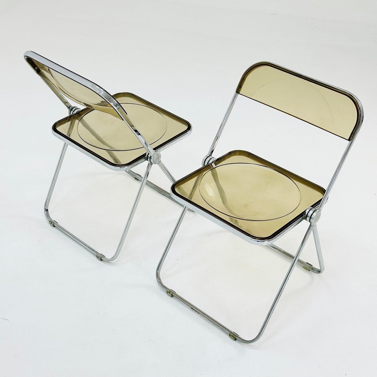 Set of 2 Italian Plia Folding Chairs by Giancarlo Piretti for Castelli, 1970s
