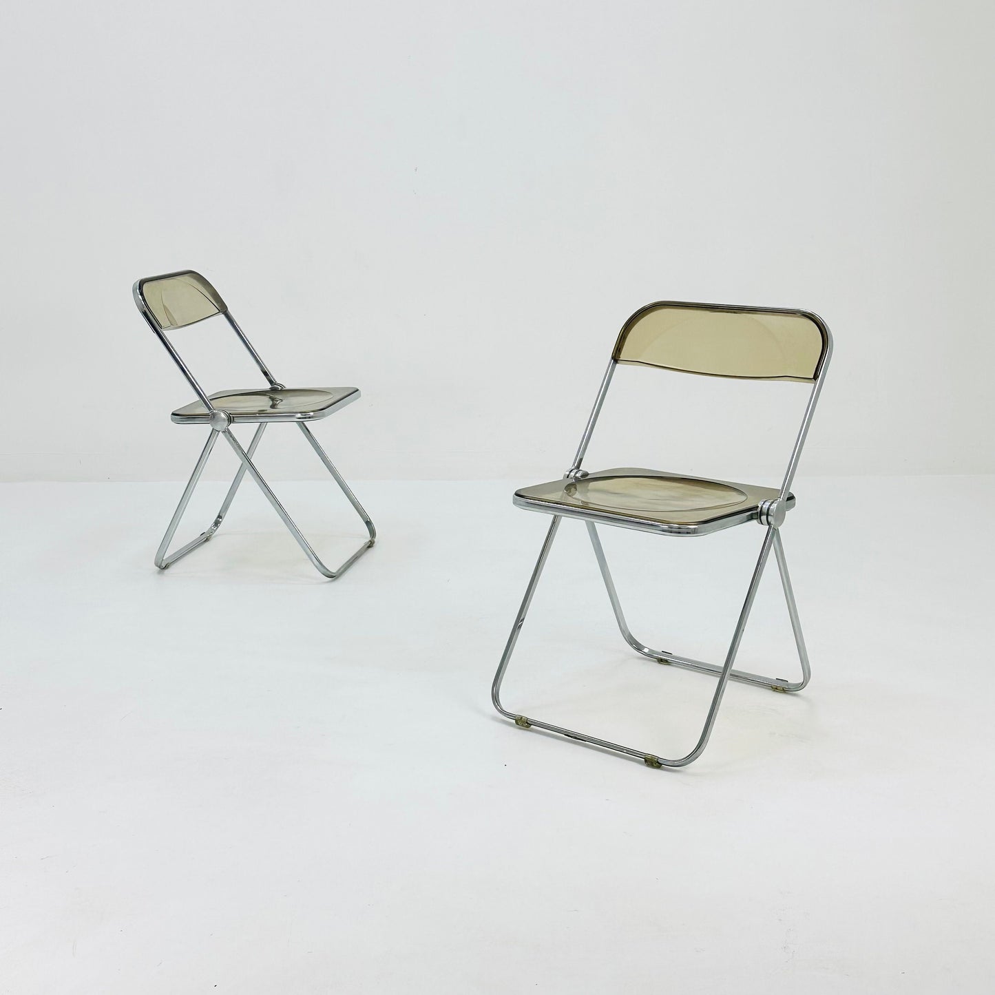 Set of 2 Italian Plia Folding Chairs by Giancarlo Piretti for Castelli, 1970s
