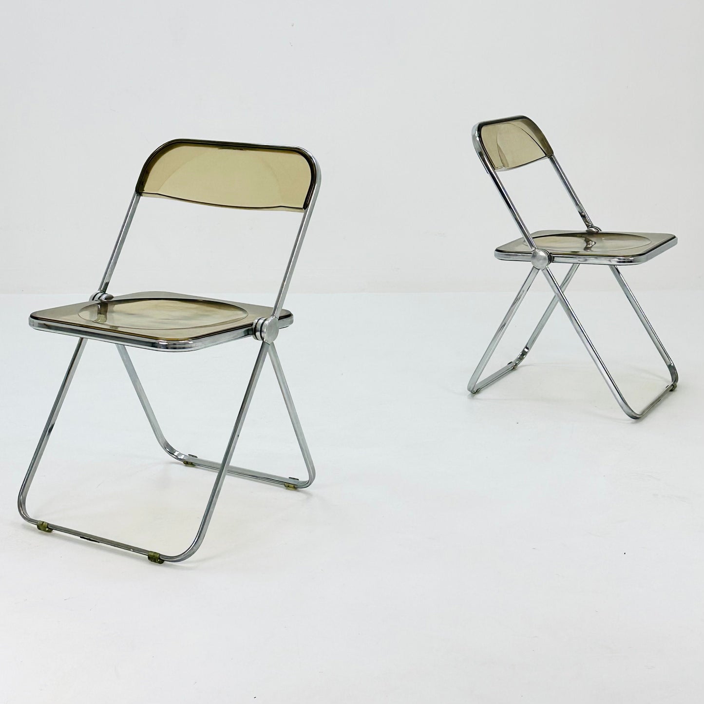 Set of 2 Italian Plia Folding Chairs by Giancarlo Piretti for Castelli, 1970s