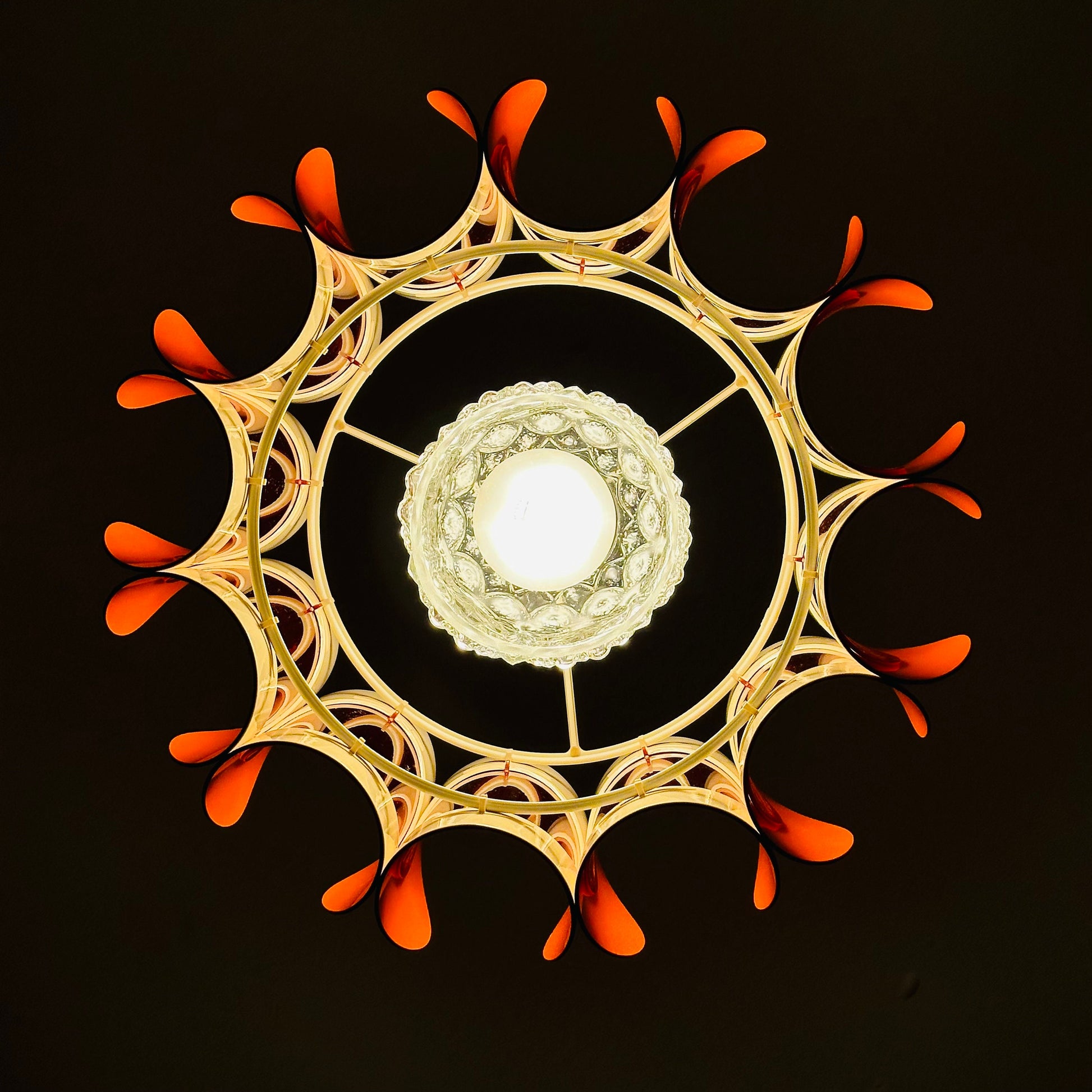 Space age pendant lamp by Thorsten Orrlings design for Markaryd. 1980s