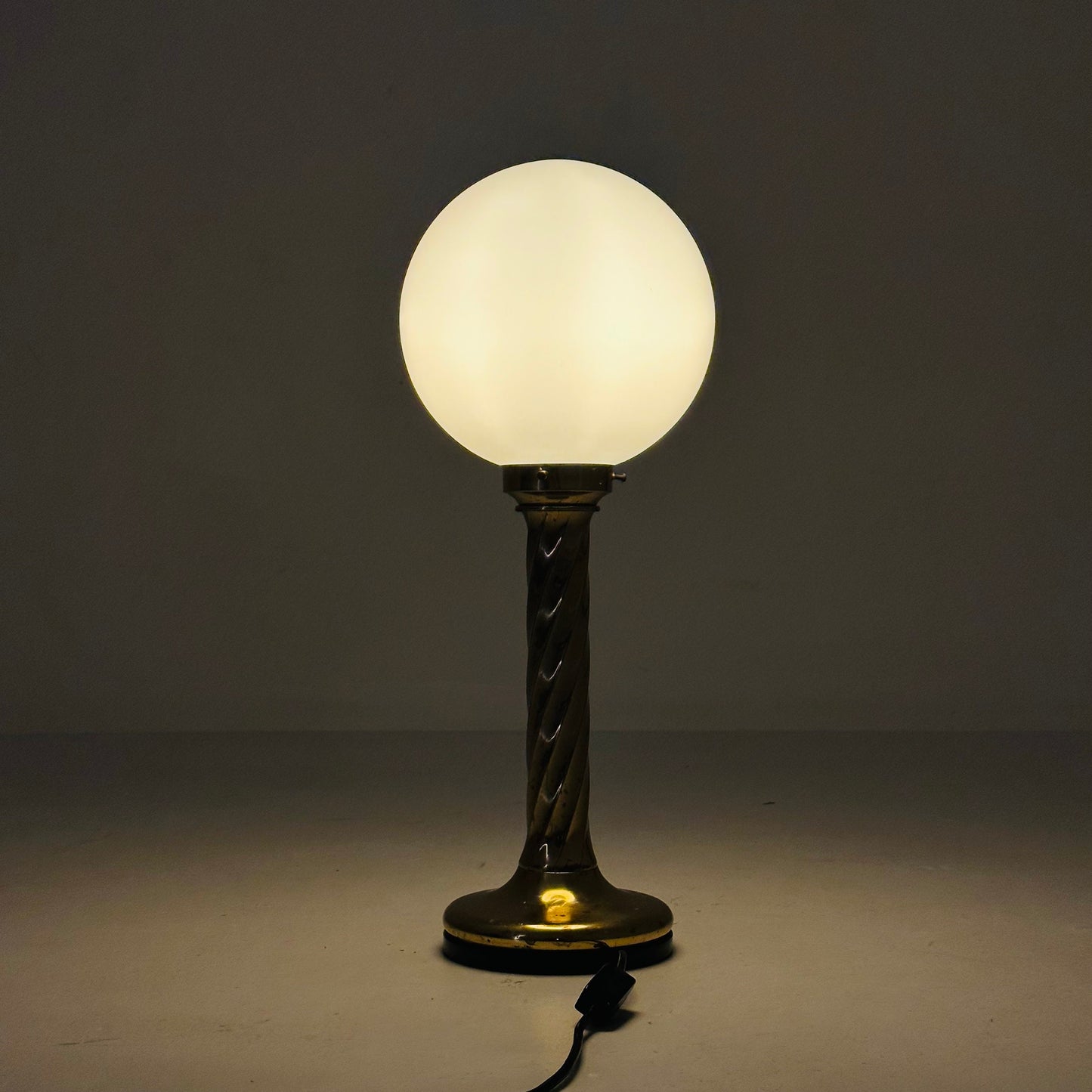1 of 2 Mid century aise table ball lamp in Hollywood Regency Germany 80s
