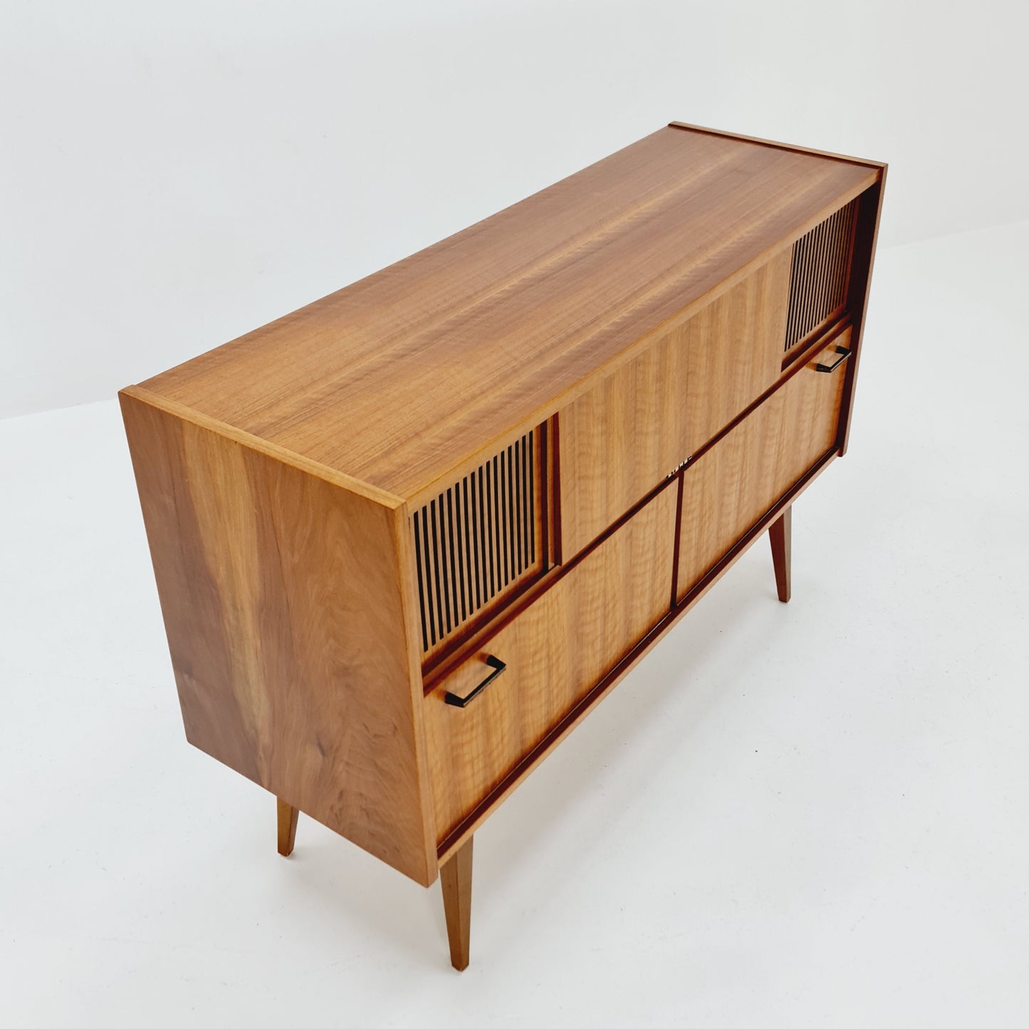 Mid Century Modern scandinavian teak sidboard record player, radio by Göteborg, 1960s