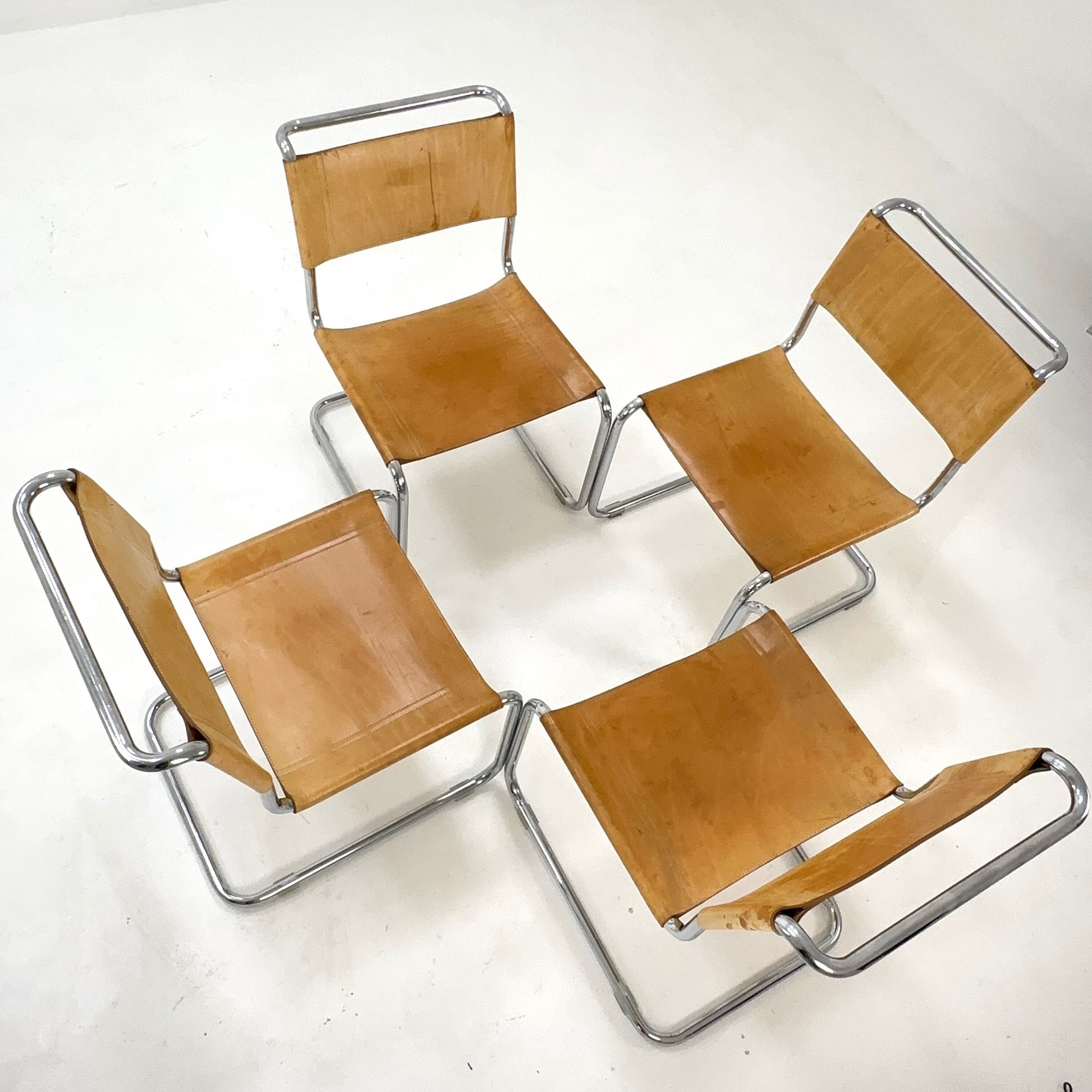 Set of 4 Mid-Century Vintage S33 chair from Mart Stam Fasem Italy 1980er