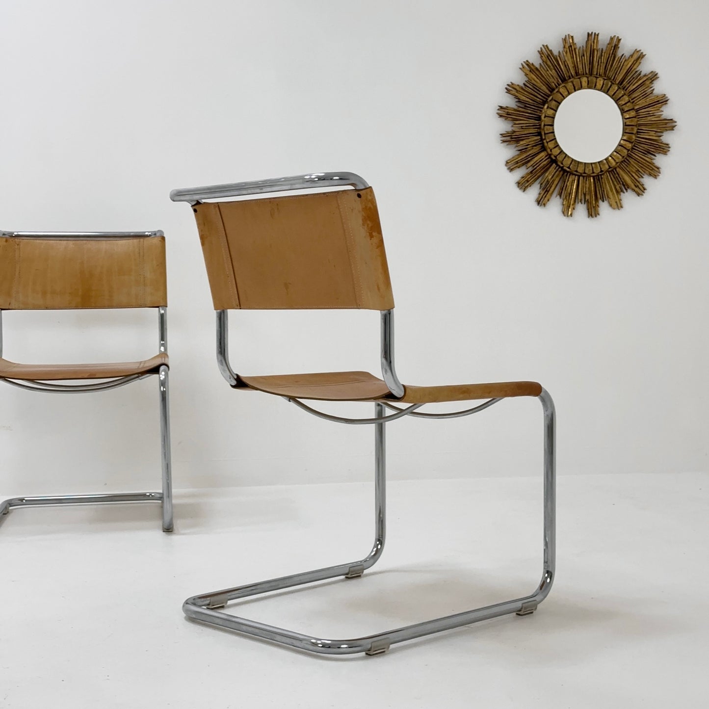 Set of 4 Mid-Century Vintage S33 chair from Mart Stam Fasem Italy 1980er