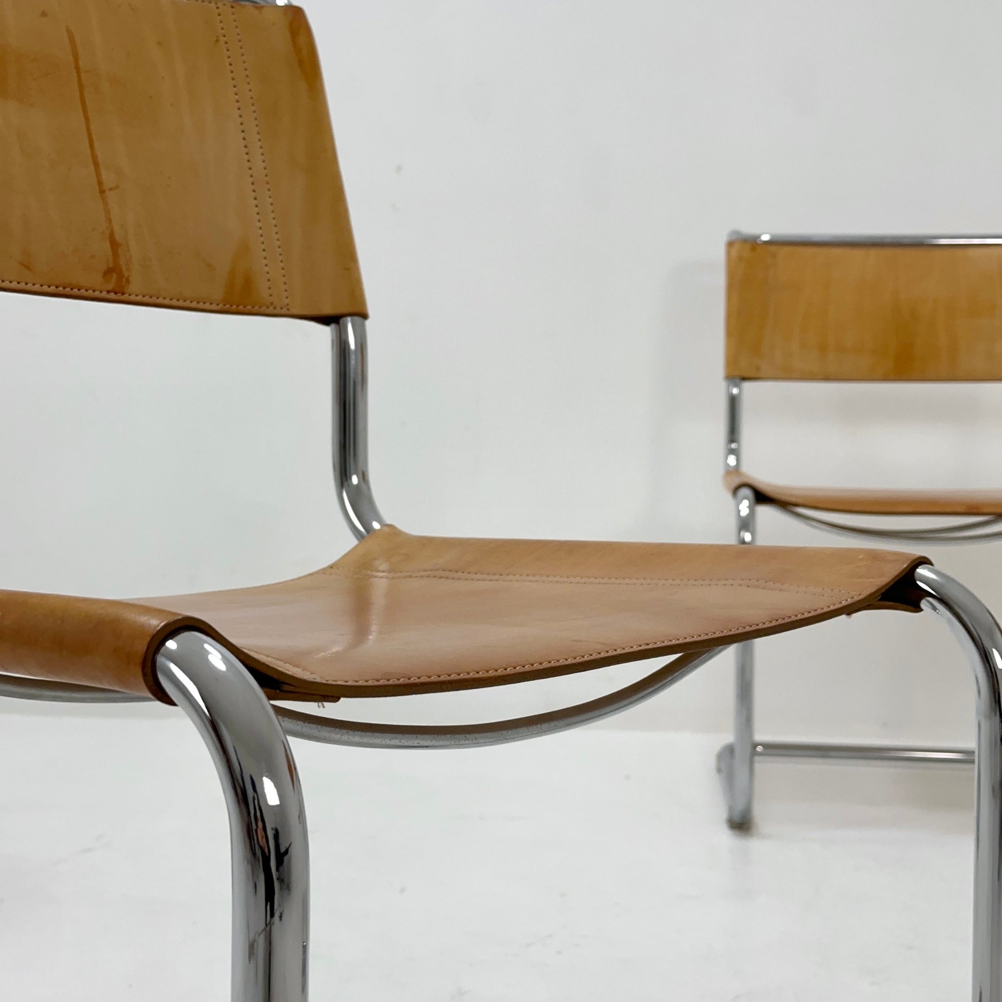 Set of 4 Mid-Century Vintage S33 chair from Mart Stam Fasem Italy 1980er