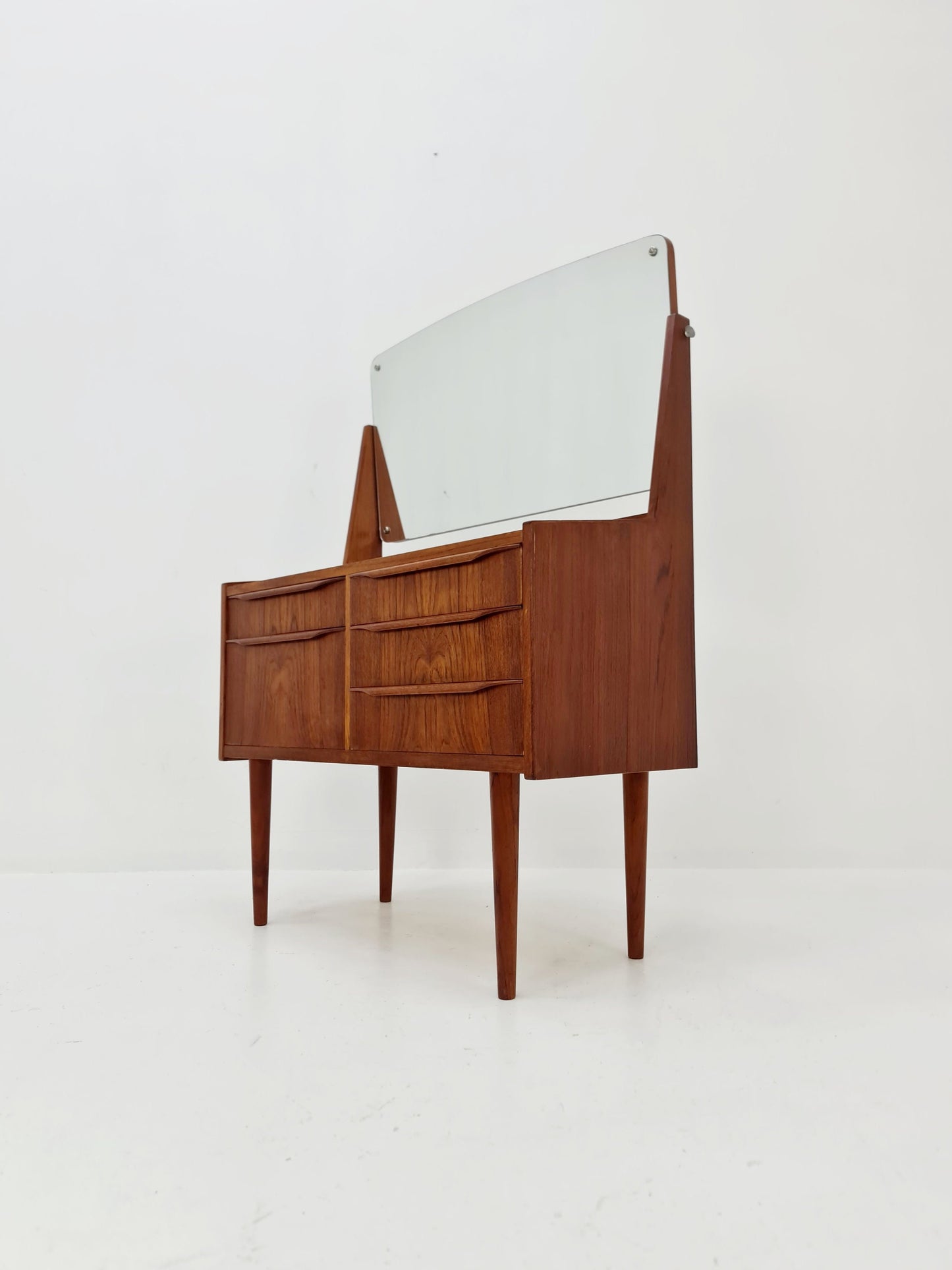 Mid Century Modern Danish Teak vanity table/ make up by Cs Odense Furniture, 1960s