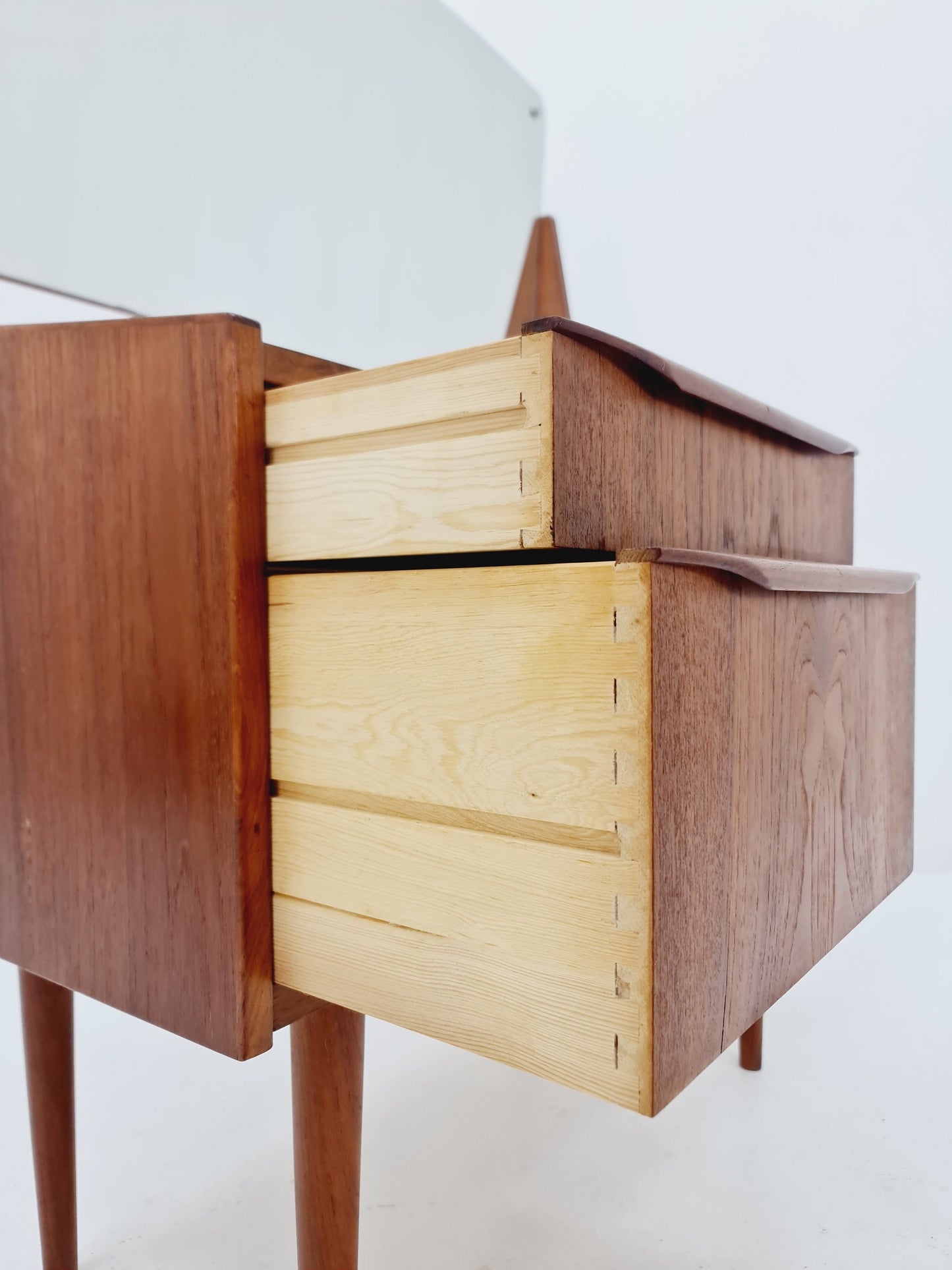 Mid Century Modern Danish Teak vanity table/ make up by Cs Odense Furniture, 1960s