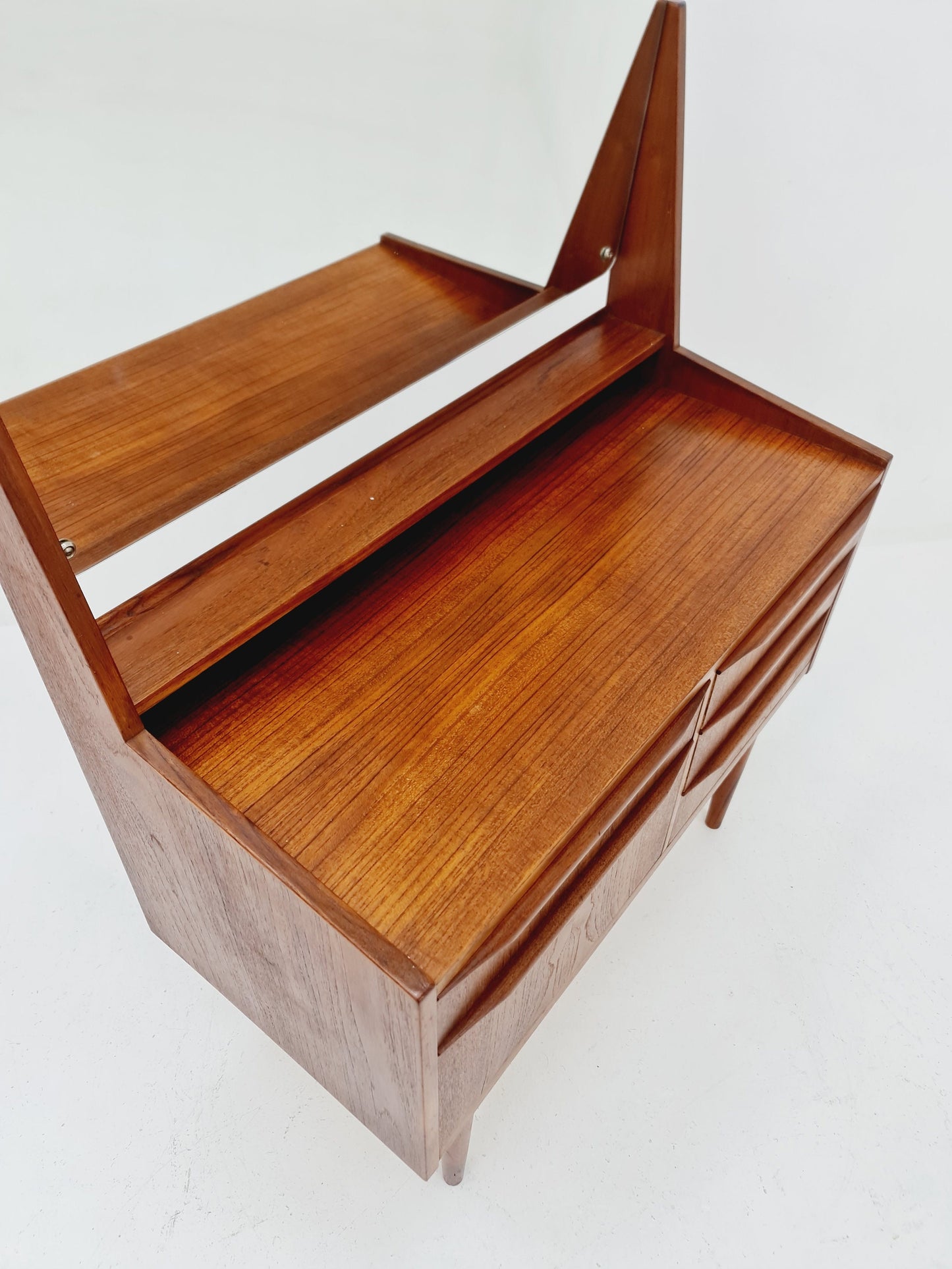 Mid Century Modern Danish Teak vanity table/ make up by Cs Odense Furniture, 1960s