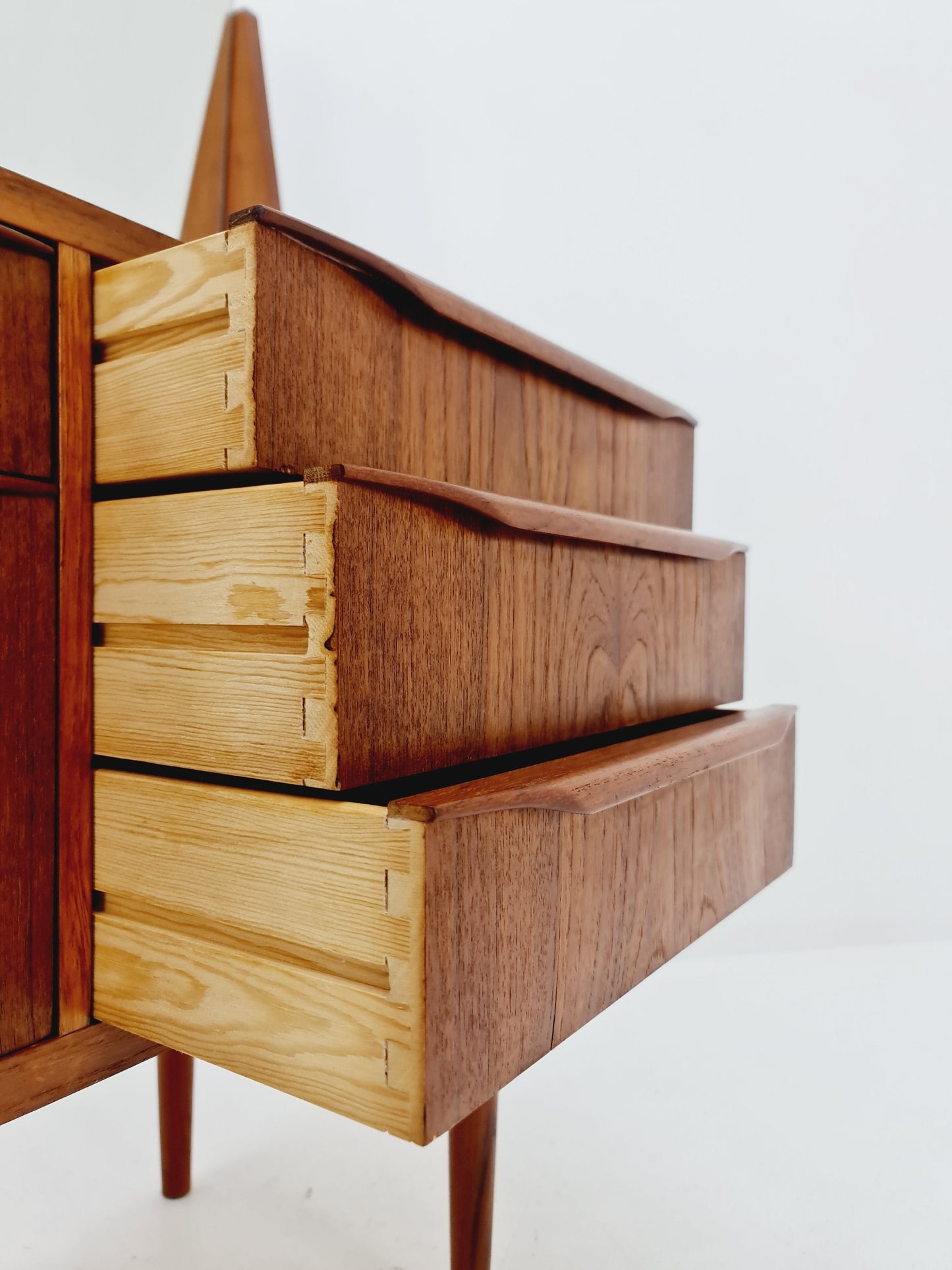 Mid Century Modern Danish Teak vanity table/ make up by Cs Odense Furniture, 1960s