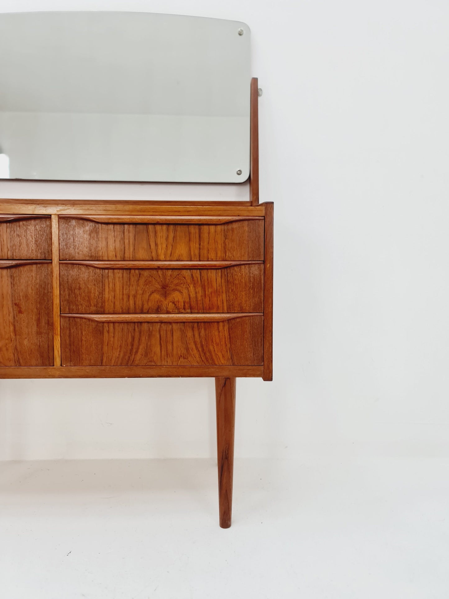 Mid Century Modern Danish Teak vanity table/ make up by Cs Odense Furniture, 1960s