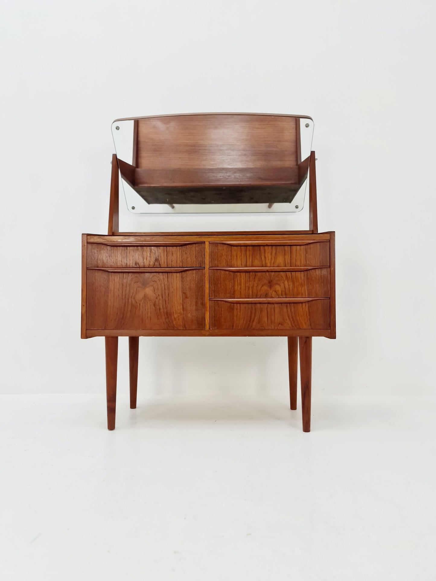 Mid Century Modern Danish Teak vanity table/ make up by Cs Odense Furniture, 1960s