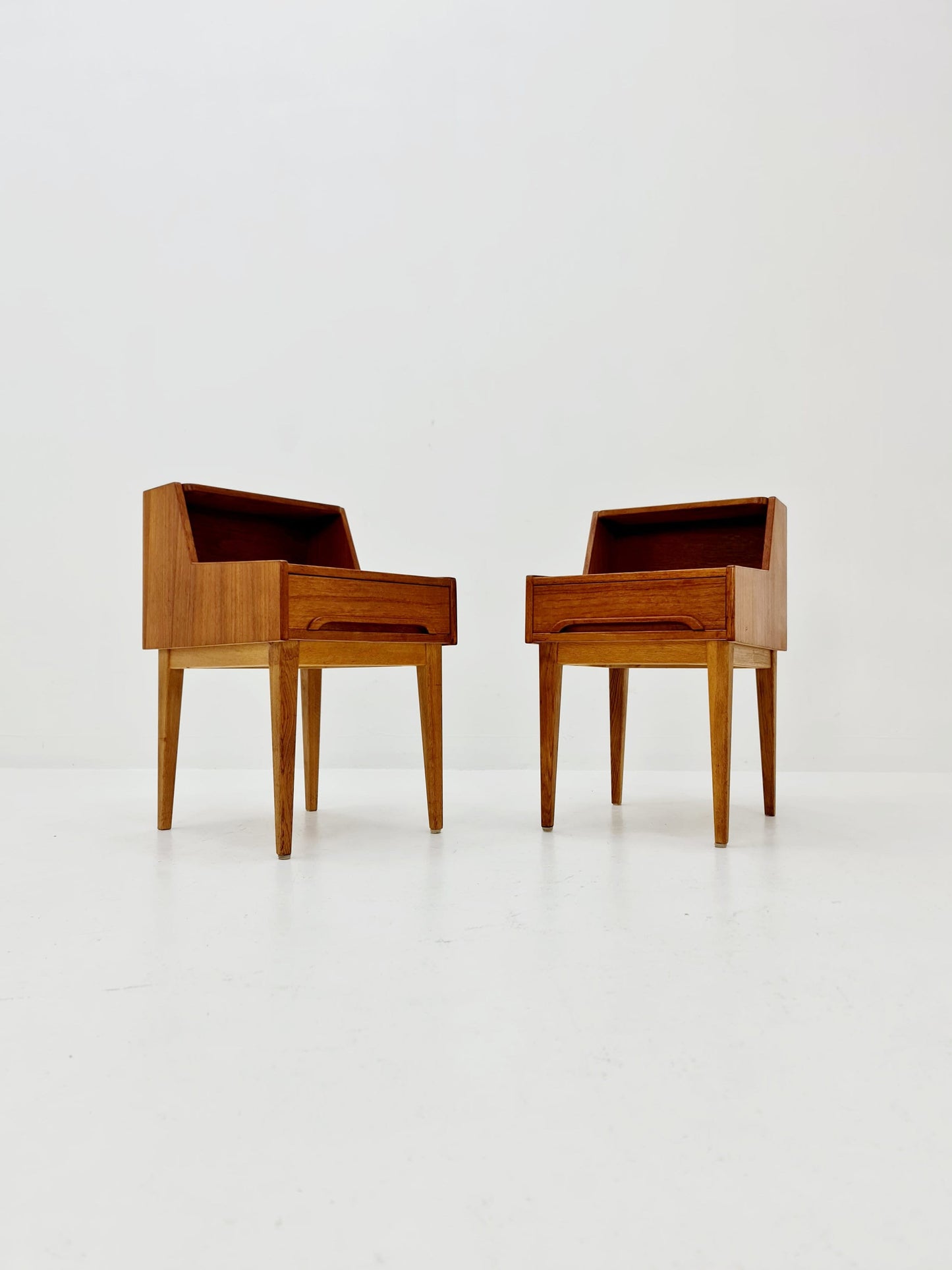 Rare Danish MidCentury teak nightstands / bedside tables, 1960s