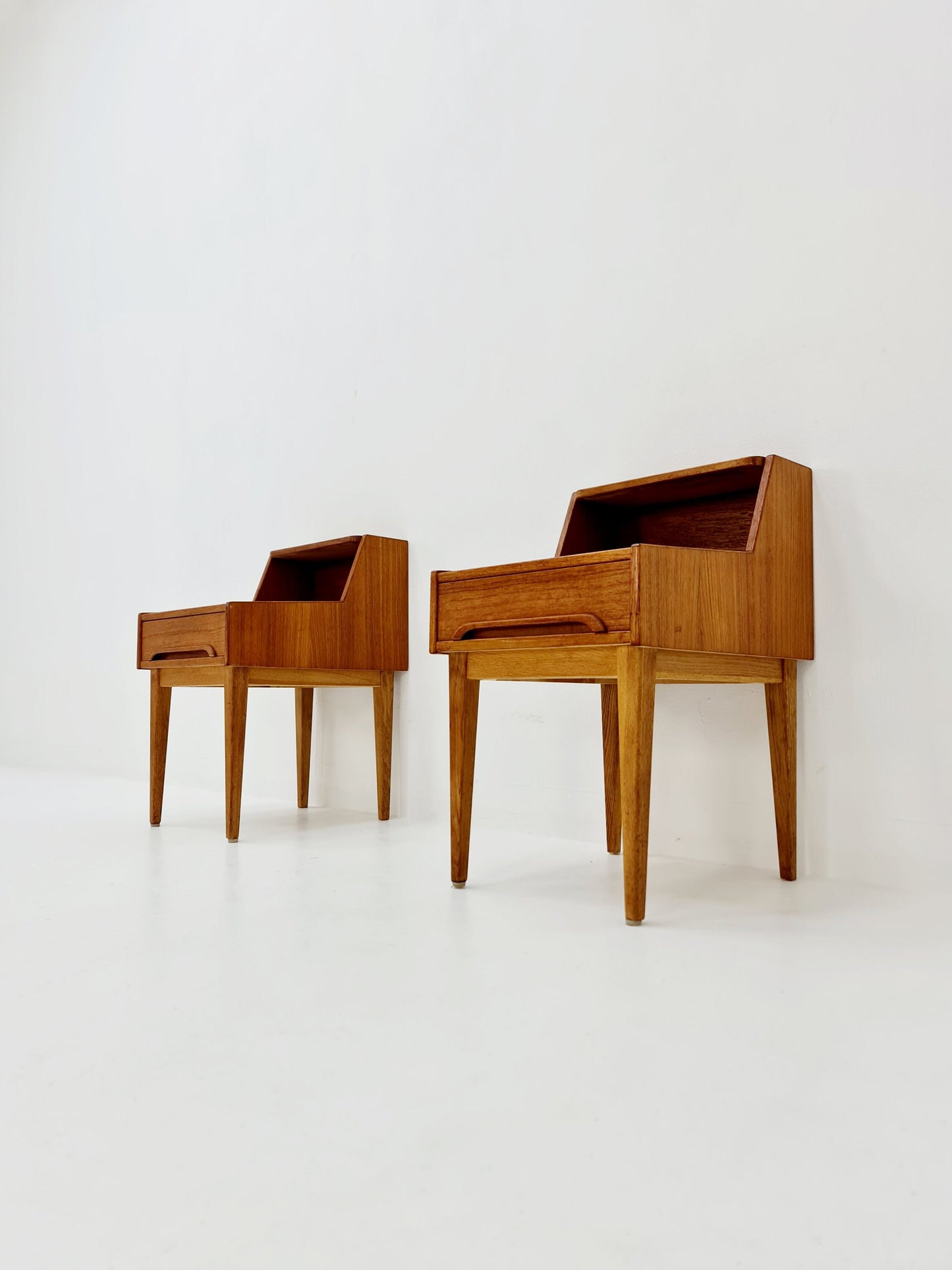 Rare Danish MidCentury teak nightstands / bedside tables, 1960s
