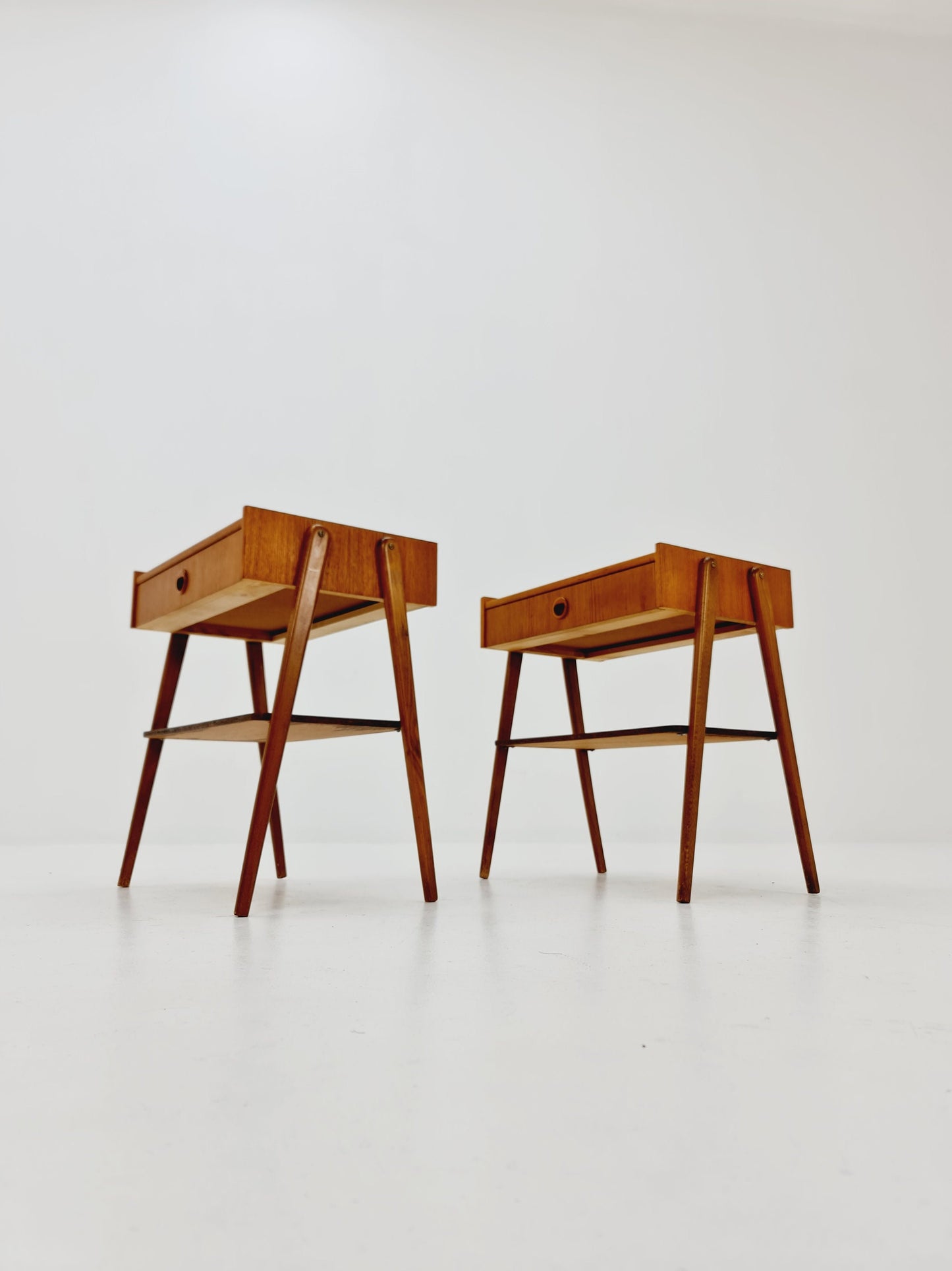 Mid century Danish teak side tables/ Bedside tables/ Nightstands, Denmark, 1960s, set of 2