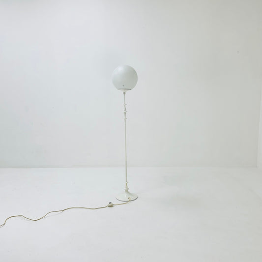 Space age white floor lamp with opal glass shade 1970s , Putzler ,Germany