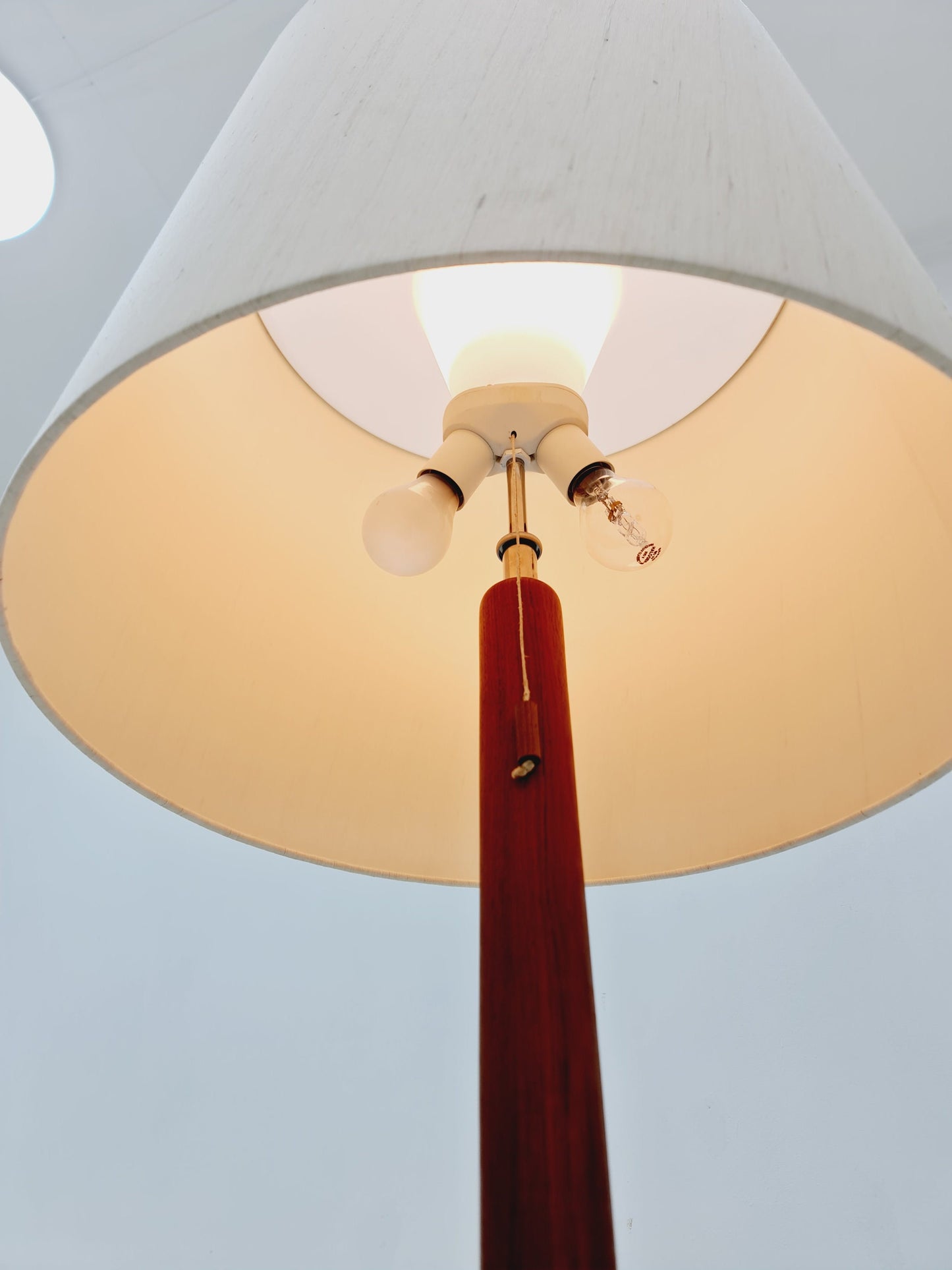 Rare big Midcentury Danish floor lamp by KIRK solid teak, 1960s