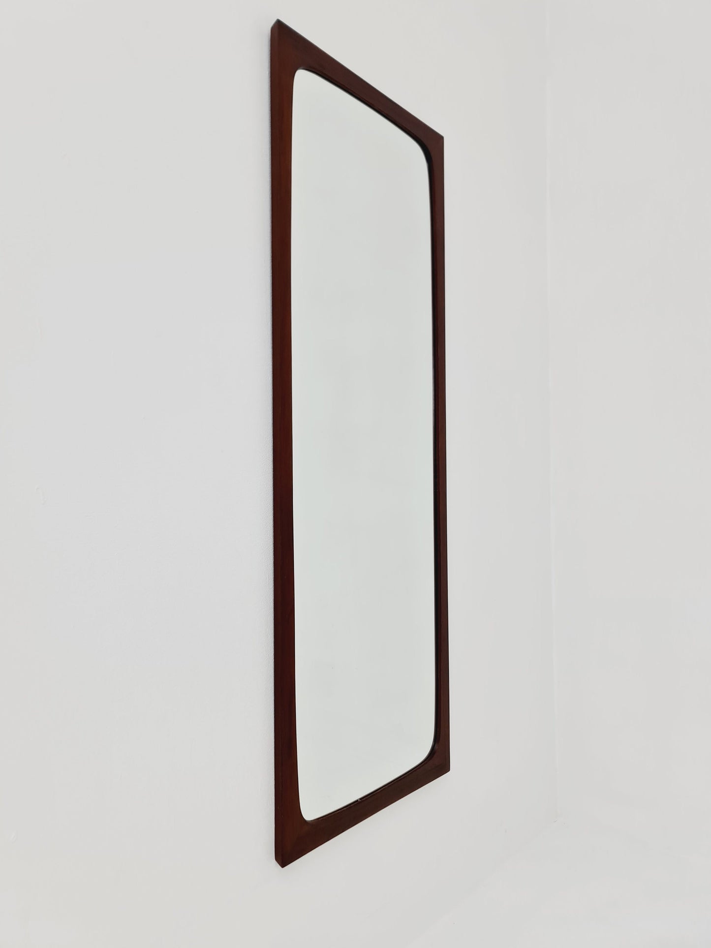 Rosewood Danish mid-century Modern wall-mounted mirror, 1960s