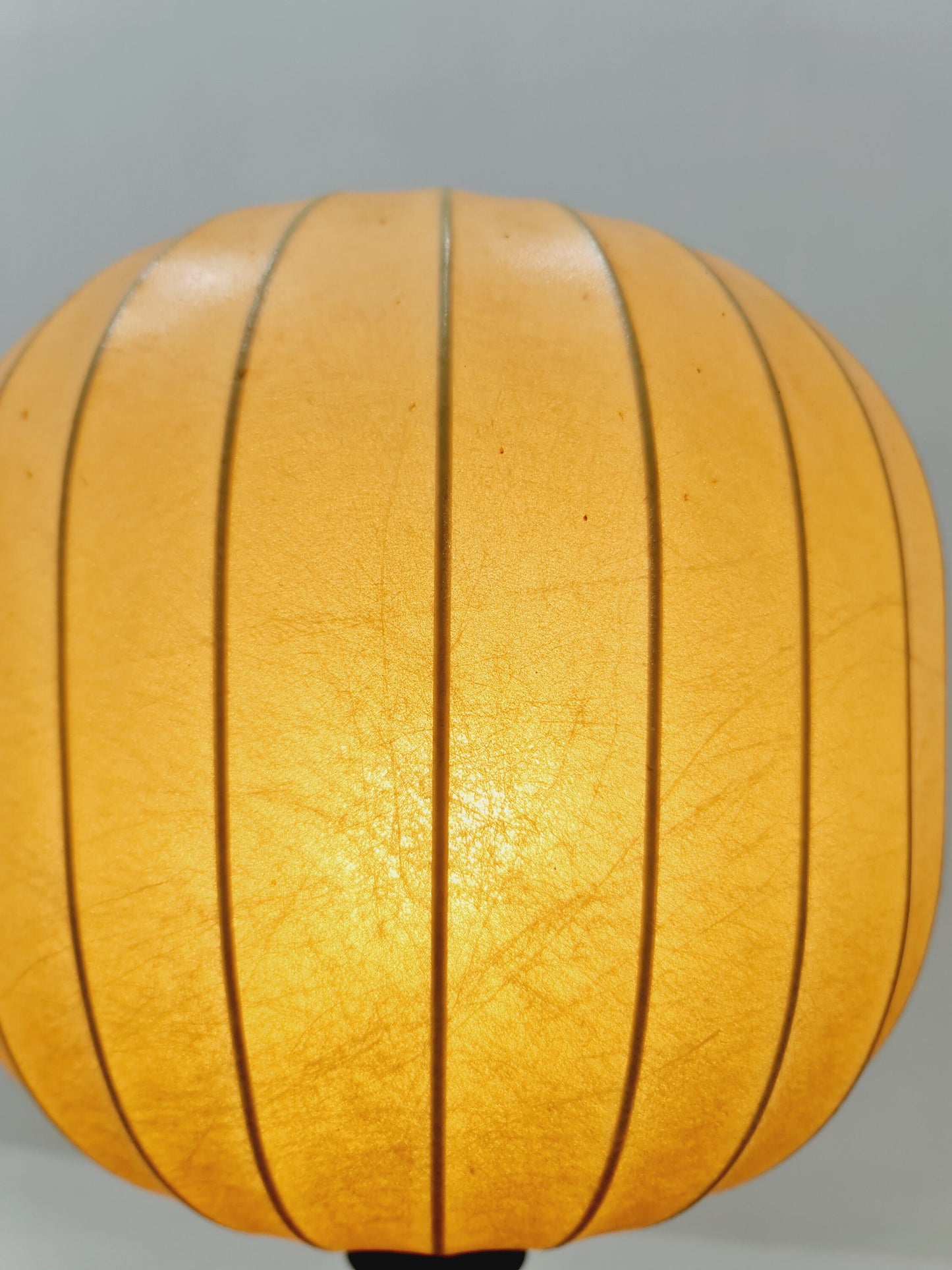 Mid century cocoon teak & brass table lamp by Vereinigte Werkstätten München, Germany, 1960s