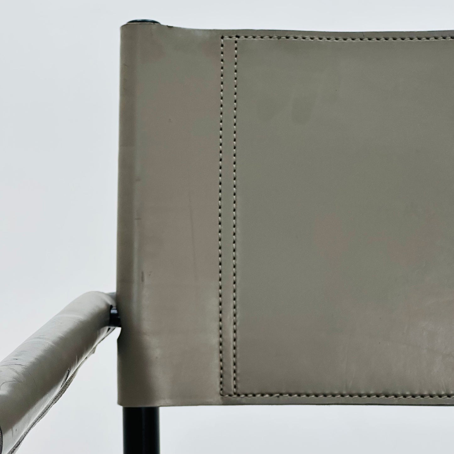 Mid century B34 grey leather cantilevered chair by Mart Stam for Jox Interni italy 1980s