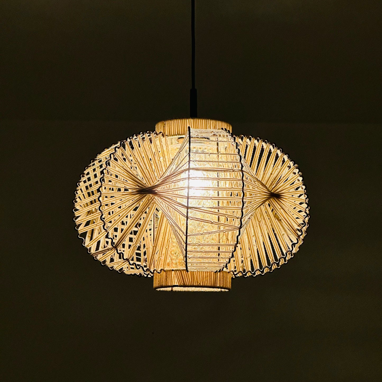 Mid century metal & string pendant lamp , 1960s